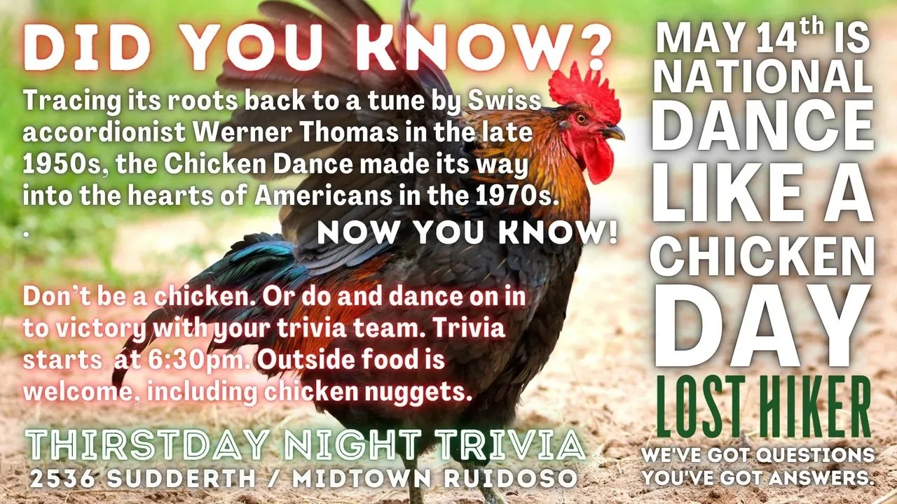 Lost Hiker Brewing Thirstday Night Trivia: “Dance Like a Chicken Day”