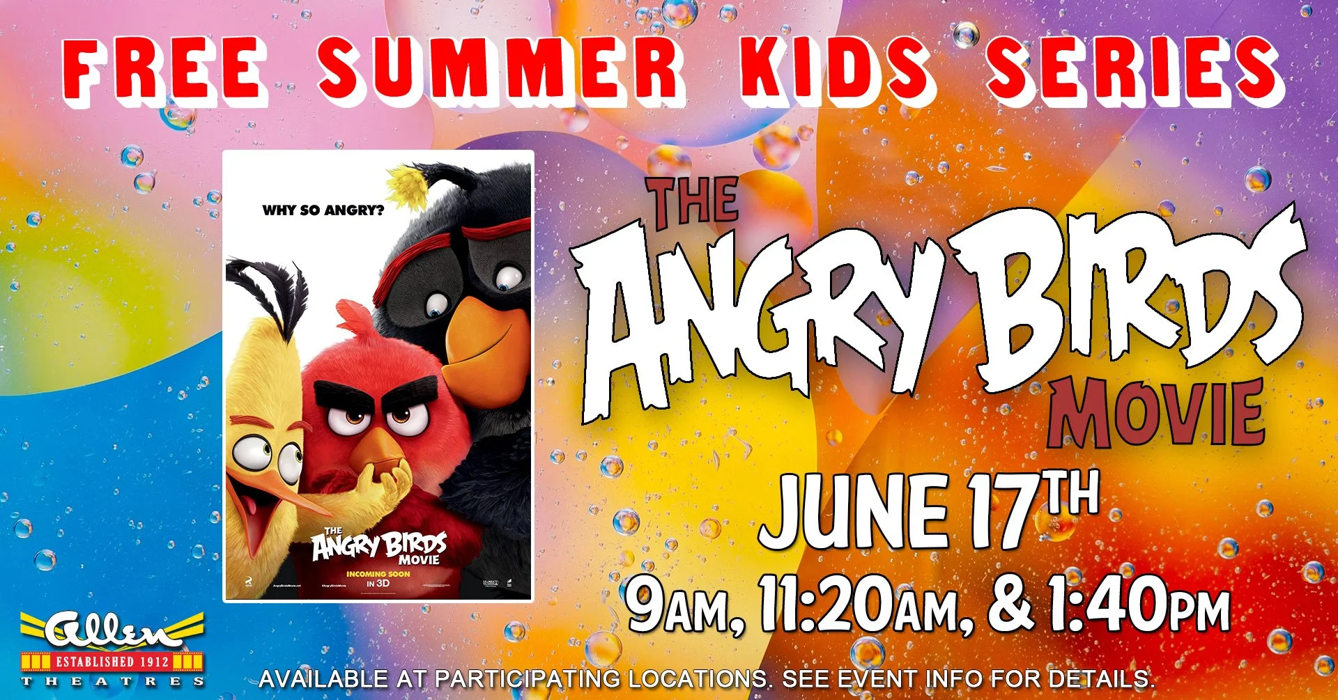 Free Summer Kids Series: The Angry Birds Movie at Sierra Cinema