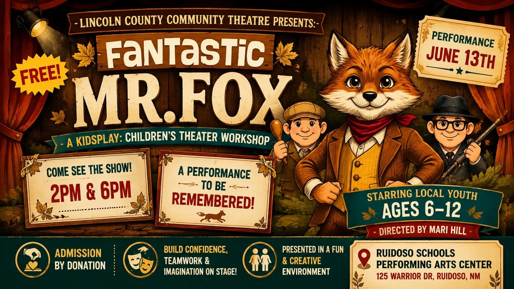 KidsPlay Children’s Theater Workshop Presents: Fantastic Mr. Fox