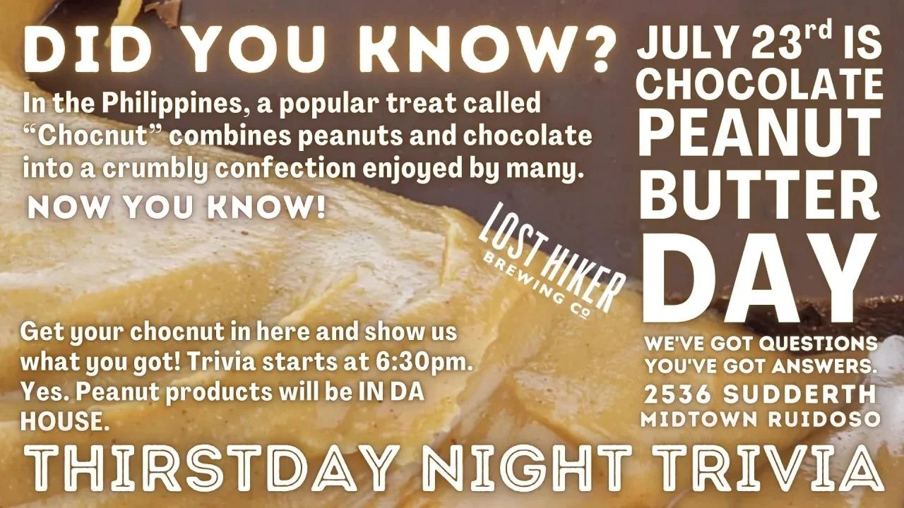Lost Hiker Thirstday Night Trivia: Chocolate Peanut Butter Day Edition