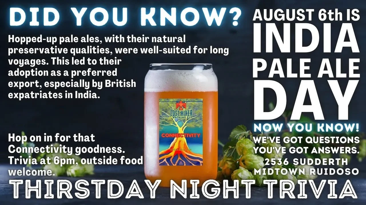 Lost Hiker Thirstday Night Trivia: India Pale Ale Day Edition