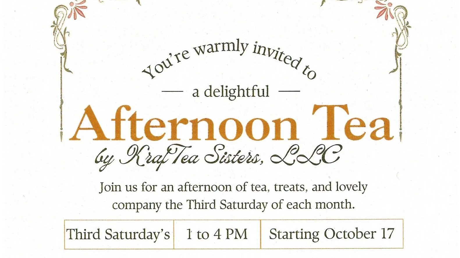 Afternoon Tea at KrafTea Sisters