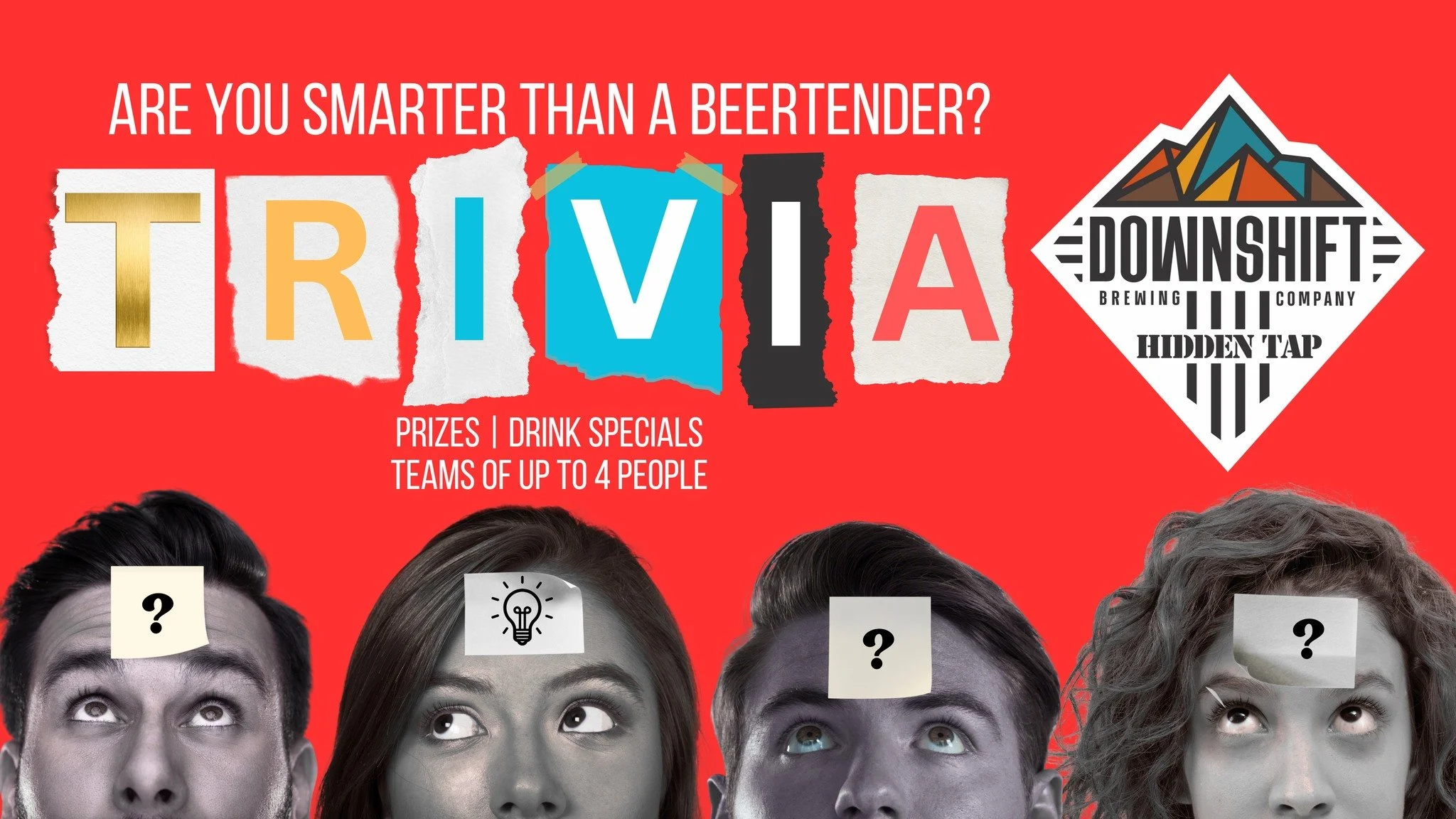 Promotional event for Trivia Night at Downshift Brewing Company in Ruidoso, NM