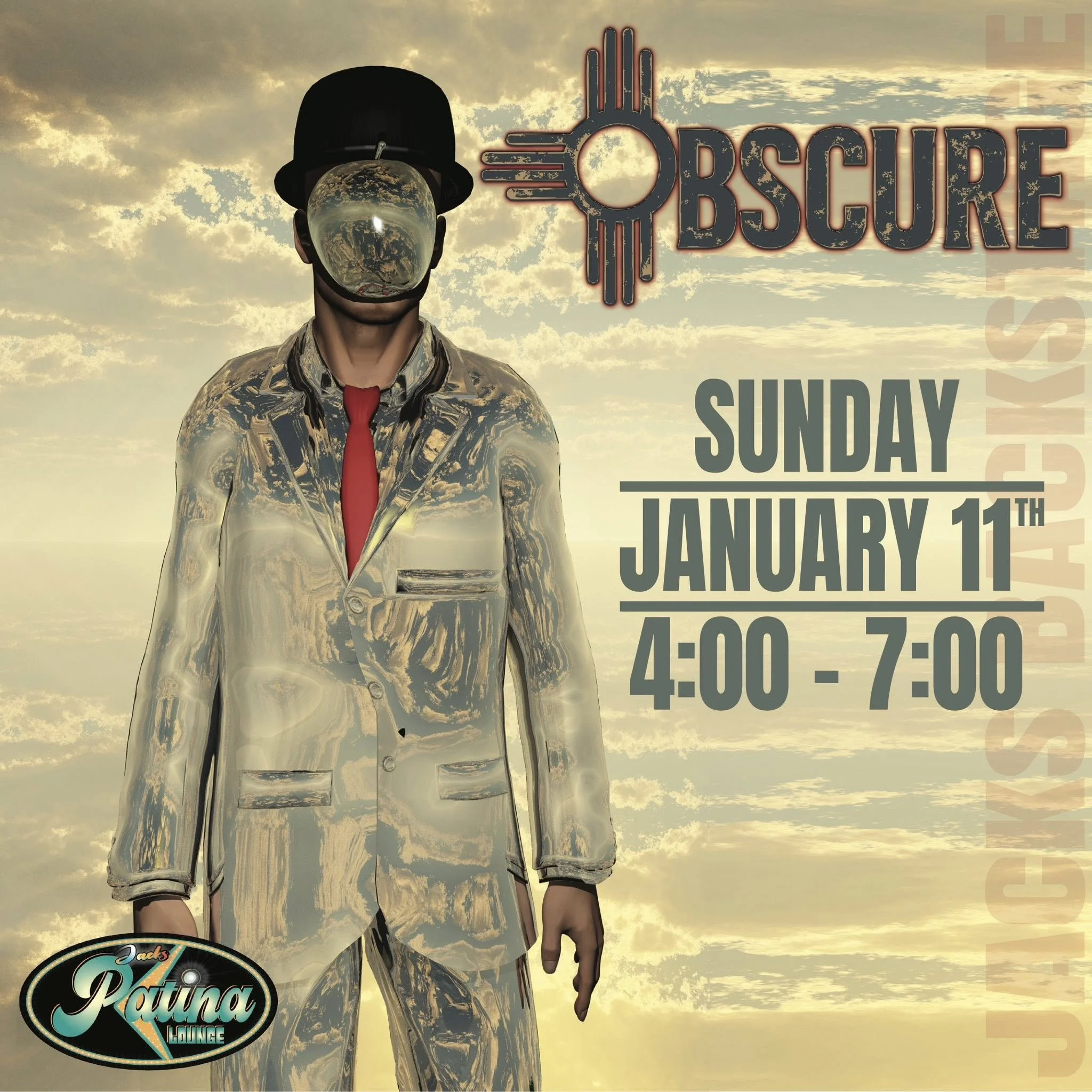 Promotional event graphic for live music at the Patina Lounge in Ruidoso, NM