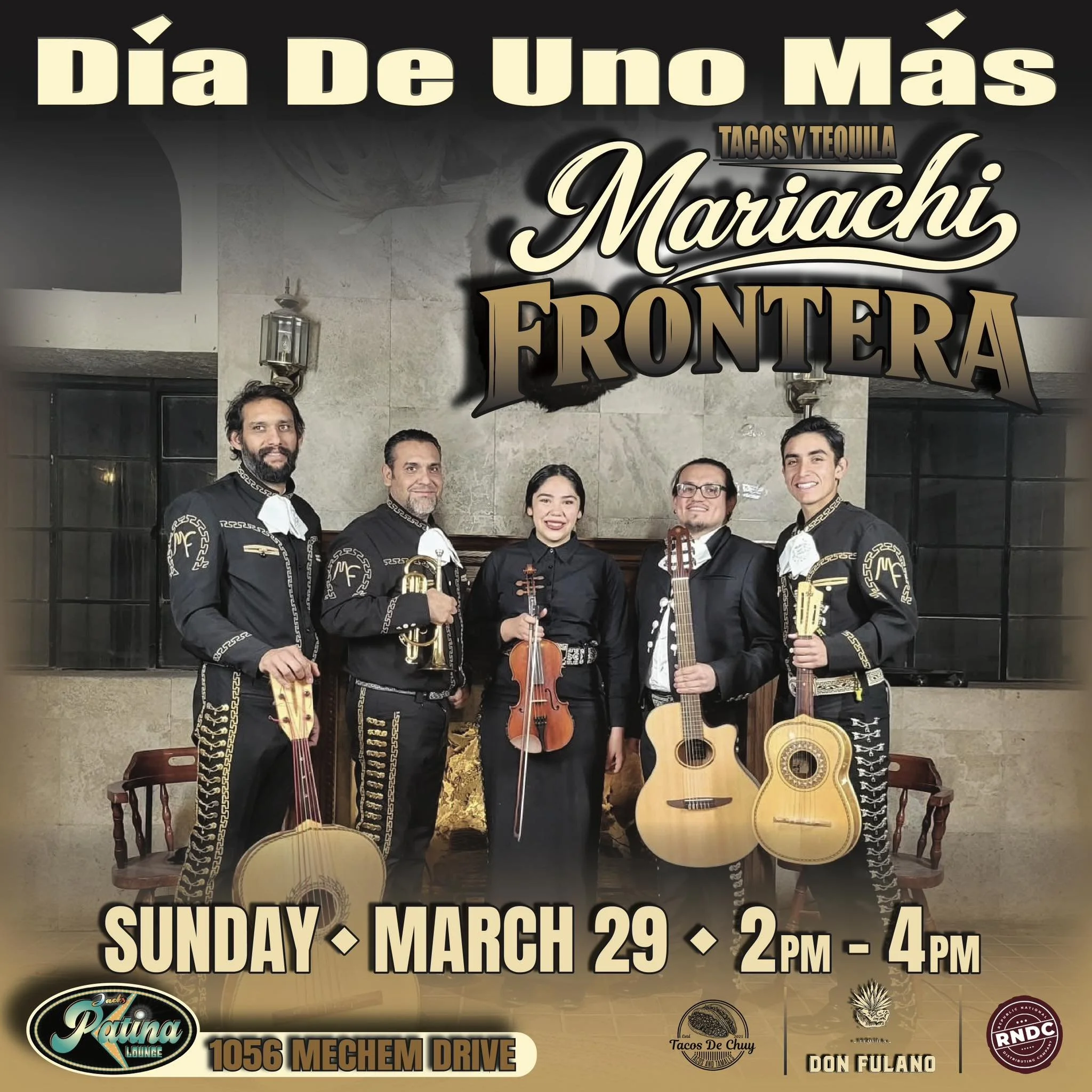 Promotional event for live Mariachi band Día De Uno Más at Jacks Backstate in Ruidoso, NM