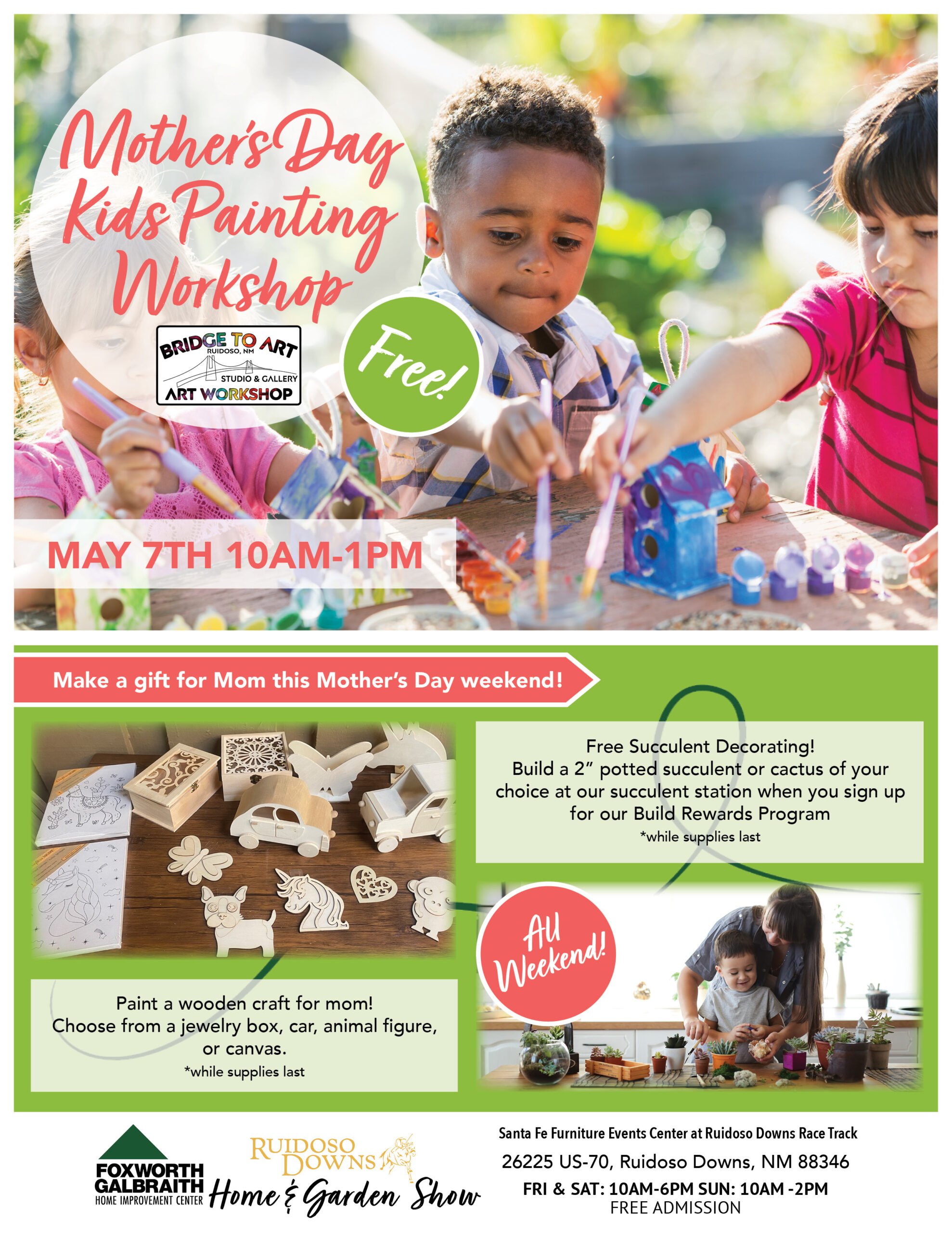 Free Mother'S Day Kids Painting Workshop At Foxworth-Galbraith Home &  Garden Show — Discoverruidoso.Com | Travel Information For Ruidoso, New  Mexico