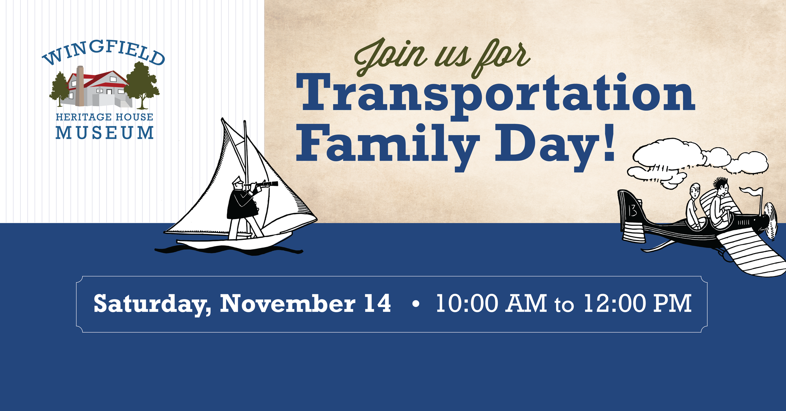 Transportation Family Day at Wingfield Heritage House Museum in Ruidoso, November 14, 2026, featuring free hands-on transportation activities for all ages.