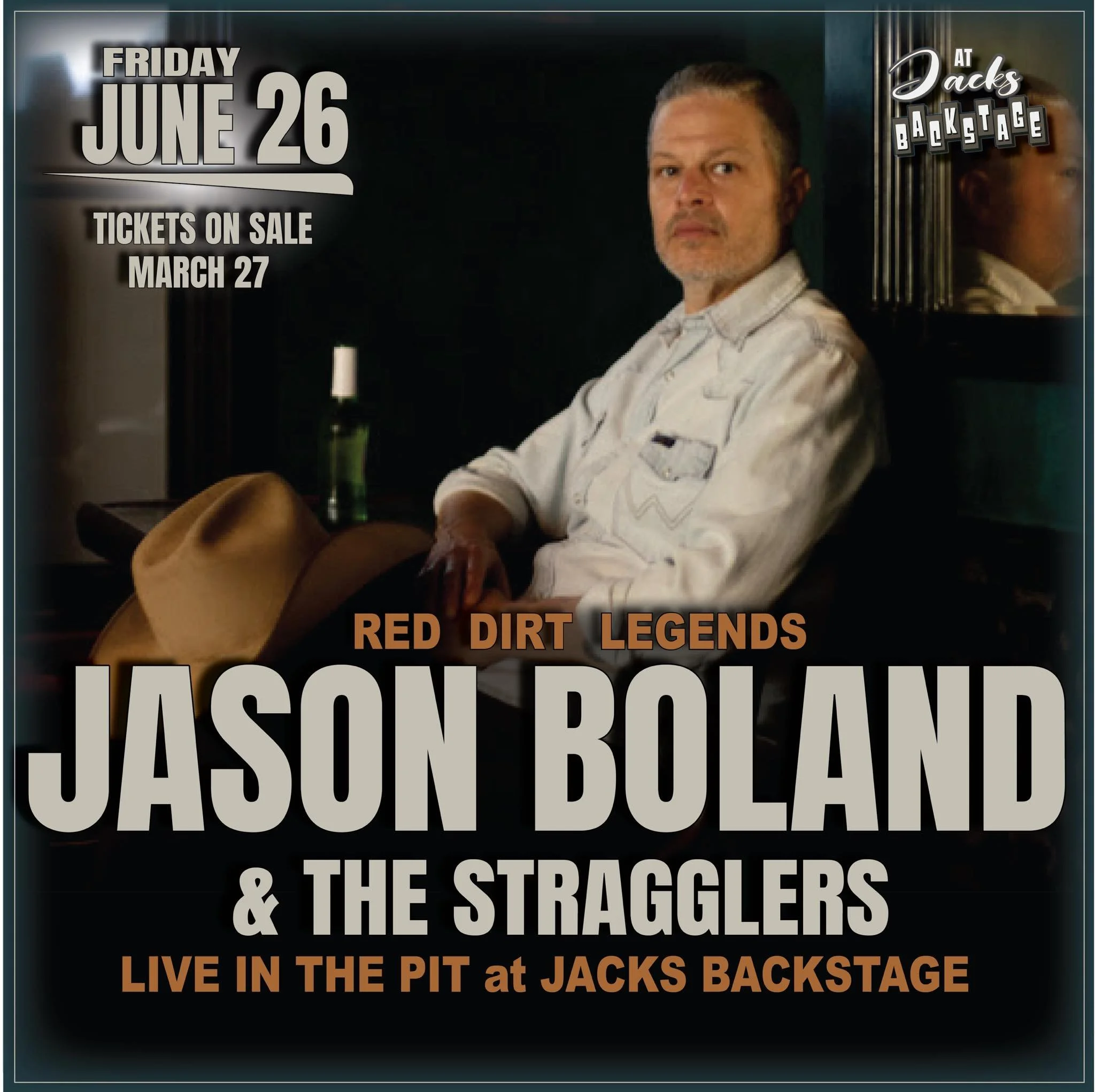 Promotional event graphic for live music at Jacks Backstage in Ruidoso, NM