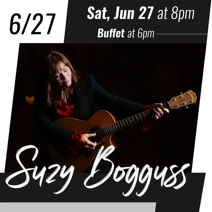 Promotional poster for Suzy Bogguss performing at Spencer Theater on Saturday, June 27 at 8 PM.