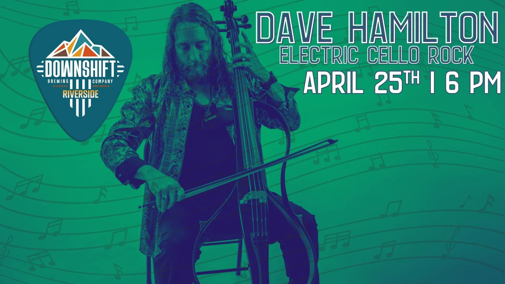 Promotional event graphic for live music at Downshift Brewing Company Riverside in Ruidoso, NM