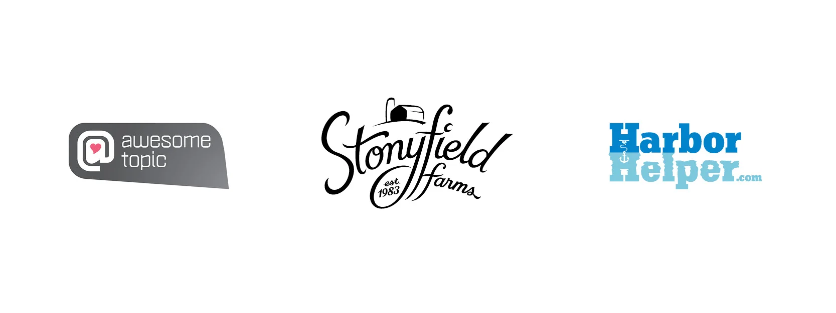 Awesome Topic development, Stonyfield Farms concept, HarborHelper.com concept