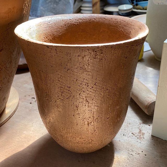#nofilters needed when the sun hits this clay .. just makes you feel happy (or have I been in the workshop too long this week!) Really enjoyed making this ready for firing and planting!