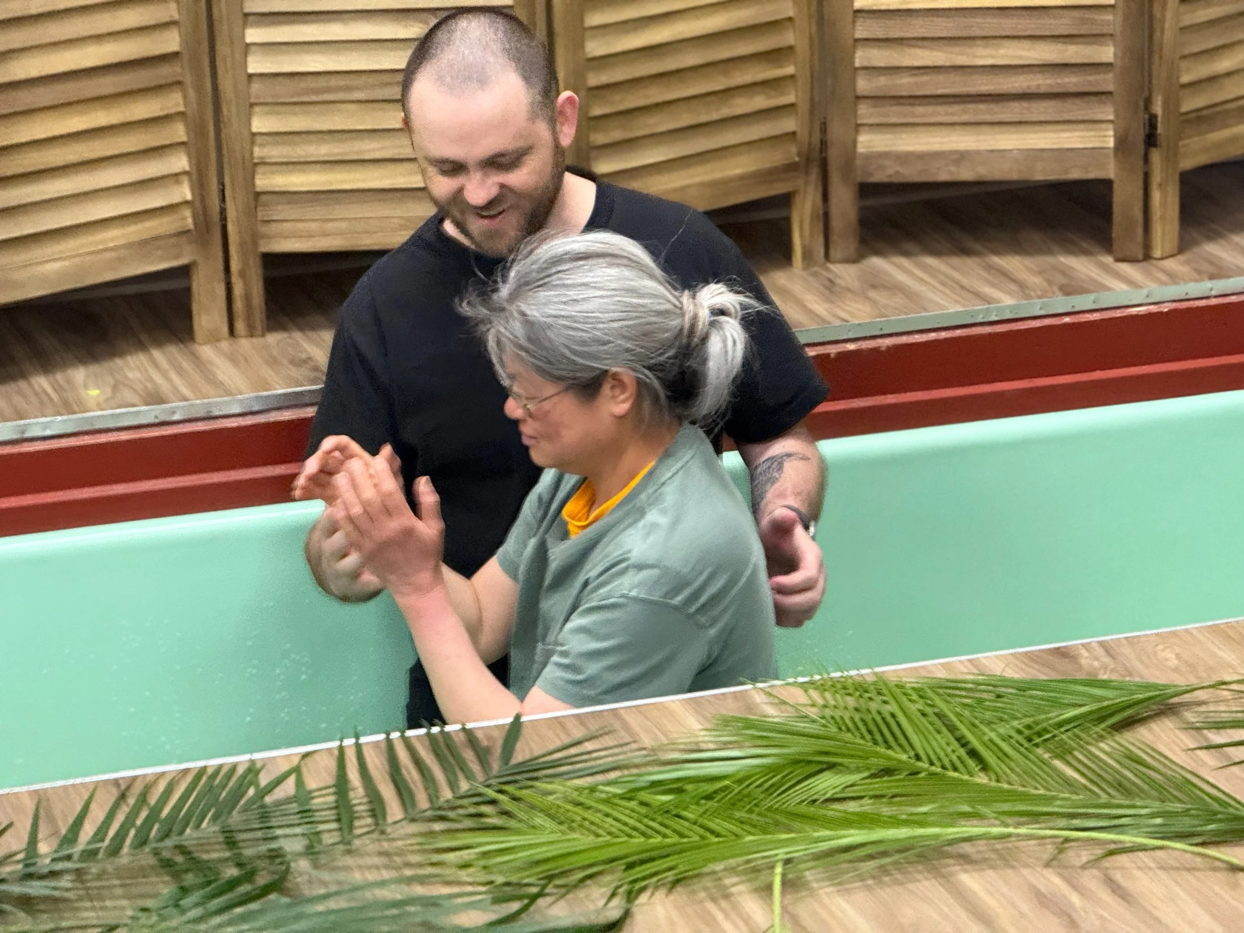  Last Palm Sunday, we celebrated with Mei as she was baptized. What a blessing for our church! Join us today at 4:00 as we start Holy Week together. 