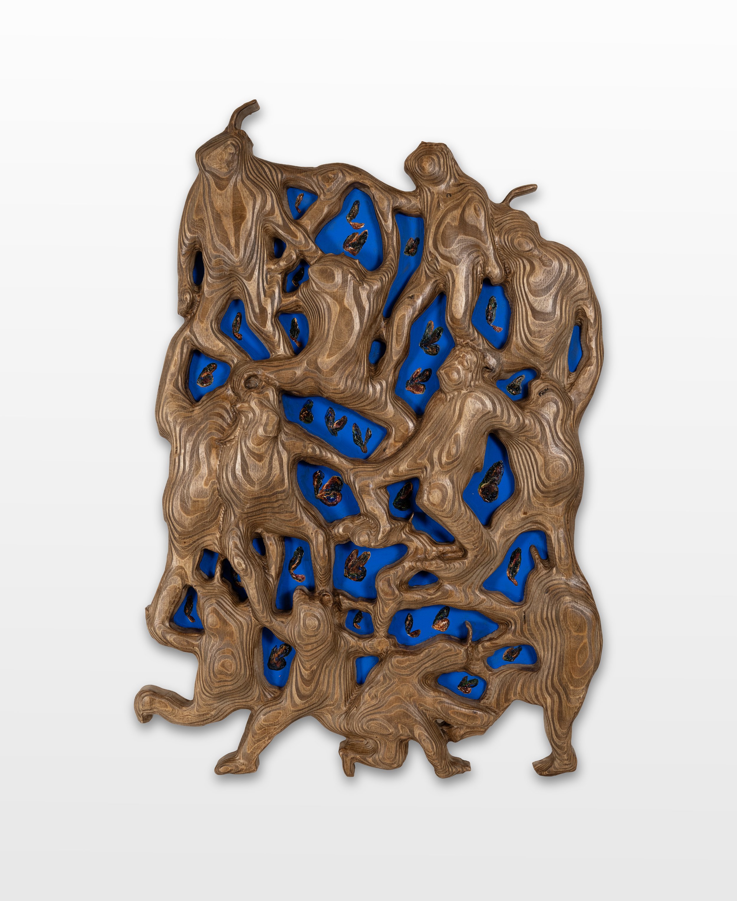   触III (Touching III) , Wood and Acrylic, 40 X 29.5 X 3 inches, 2026 