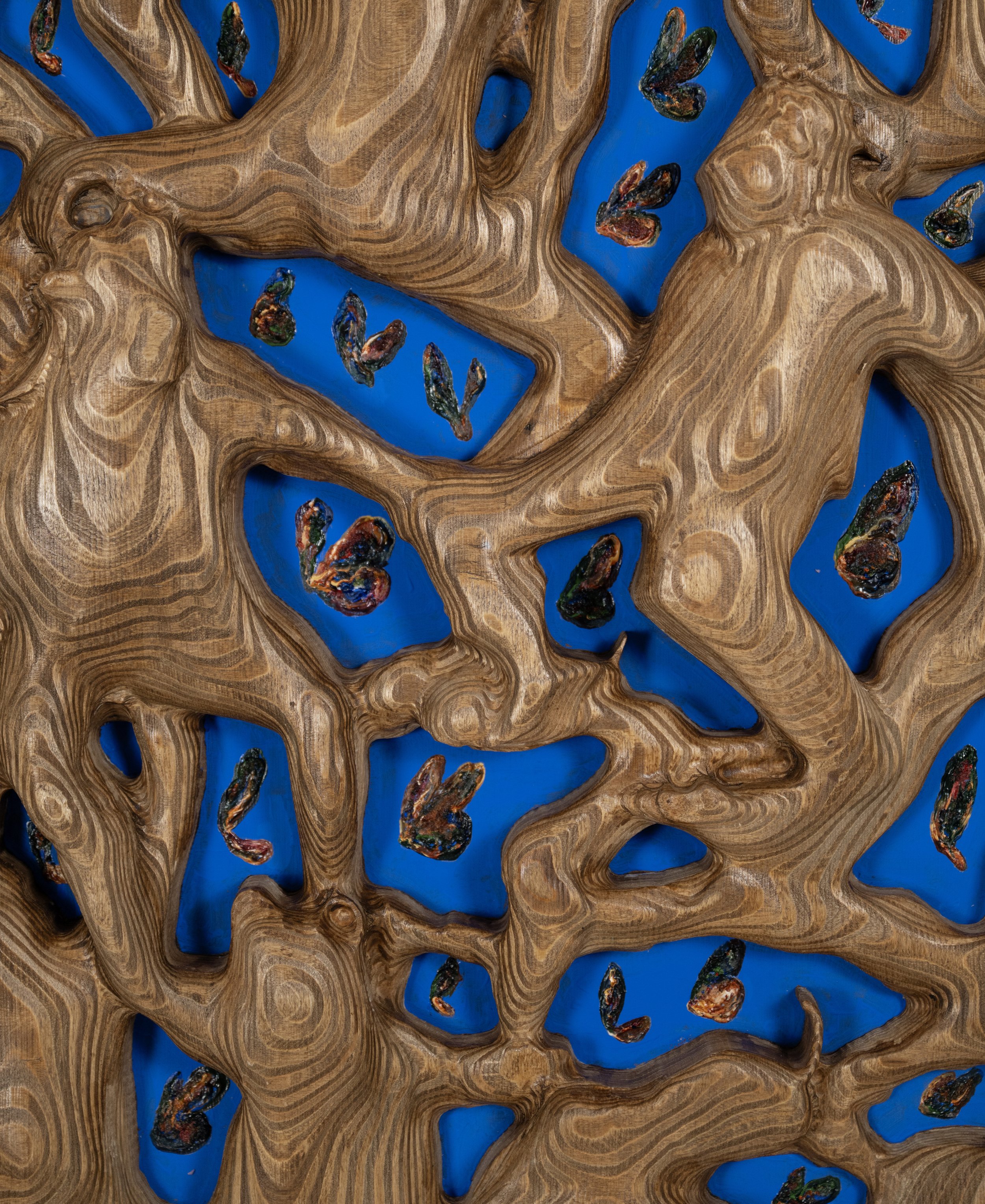   触III (Touching III) , Wood and Acrylic, 40 X 29.5 X 3 inches, 2026 