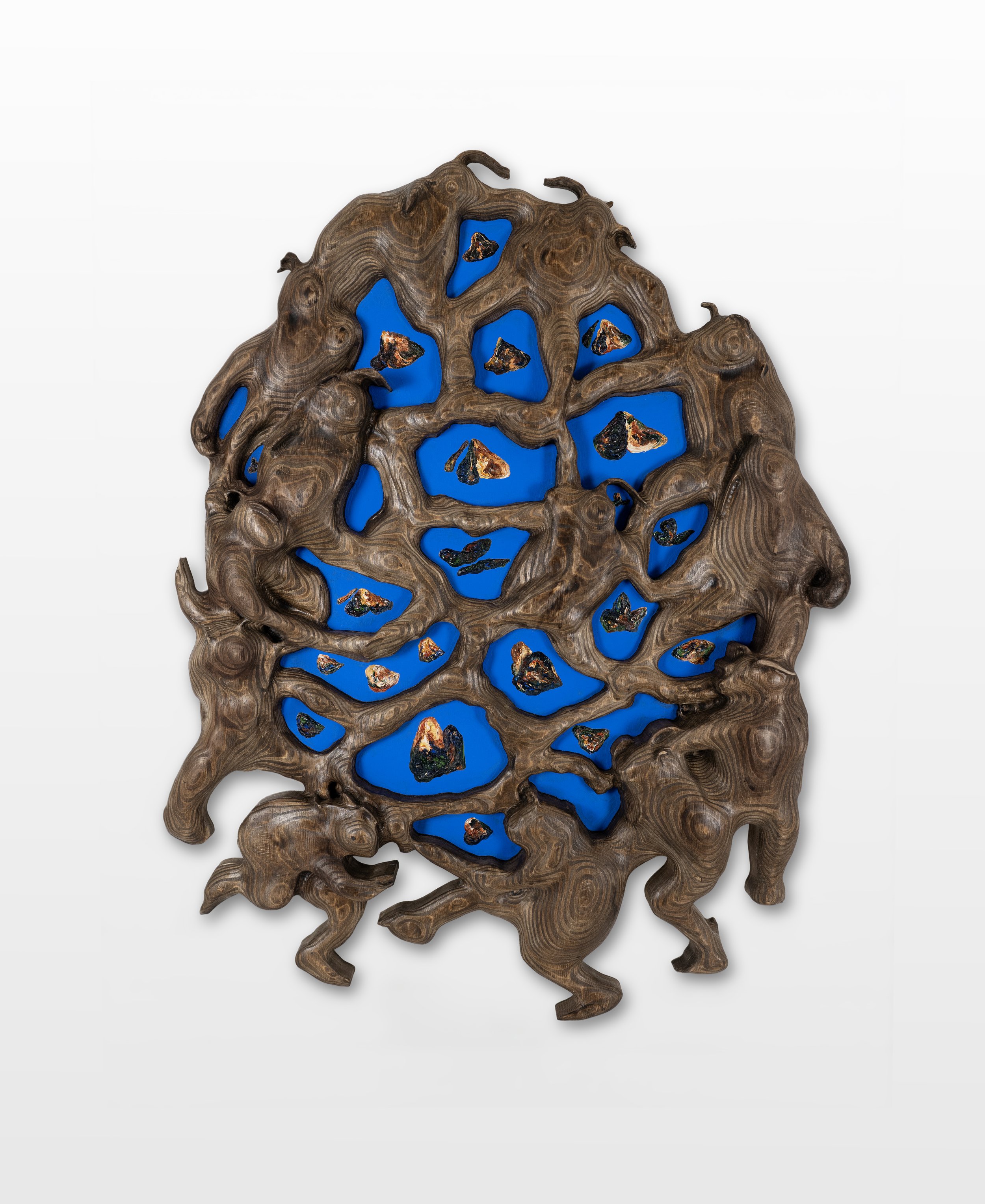   触II (Touching II) , Wood and Acrylic, 40 X 29.5 X 3 inches, 2026 