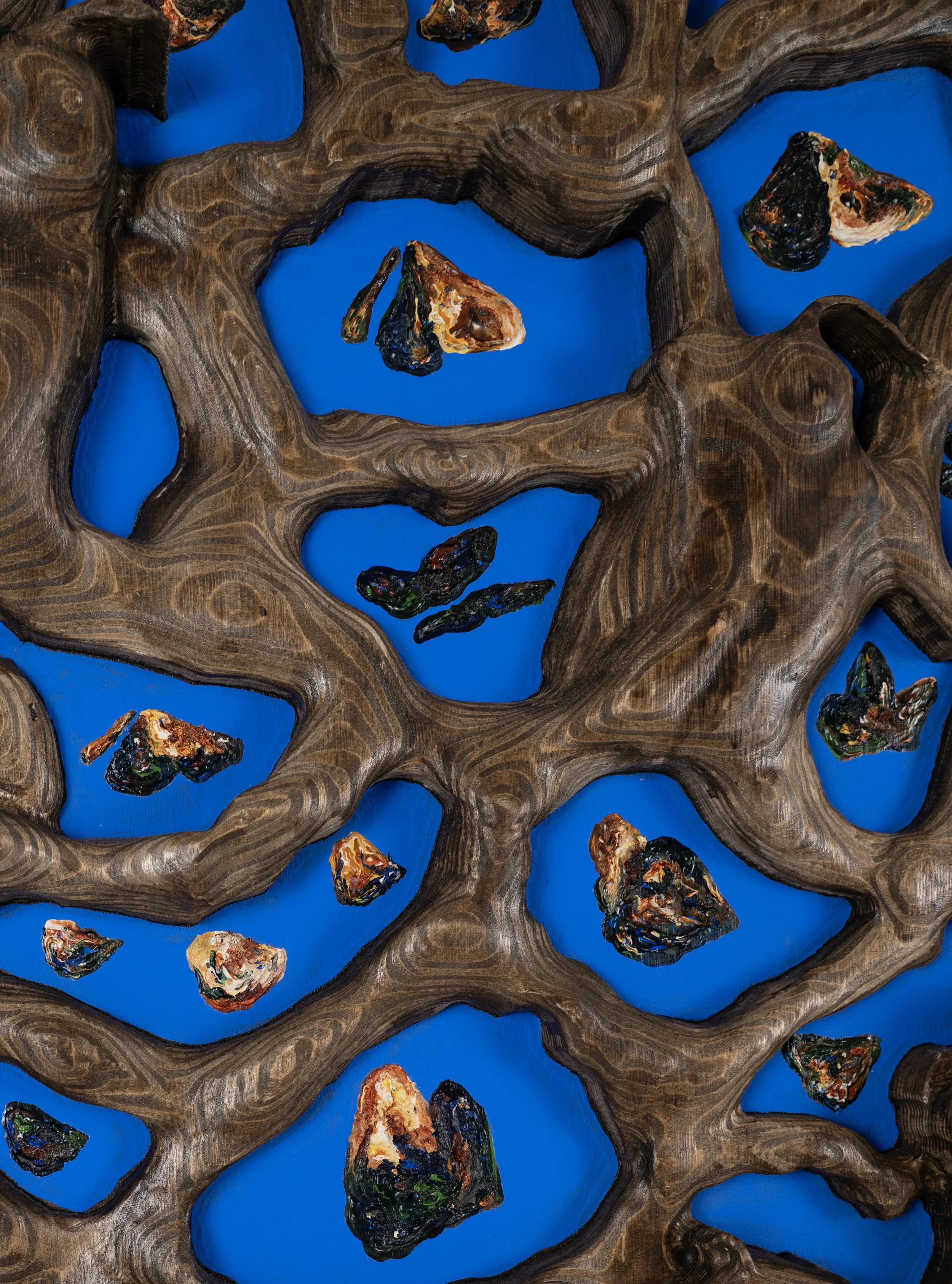   触II (Touching II) , Wood and Acrylic, 40 X 29.5 X 3 inches, 2026 