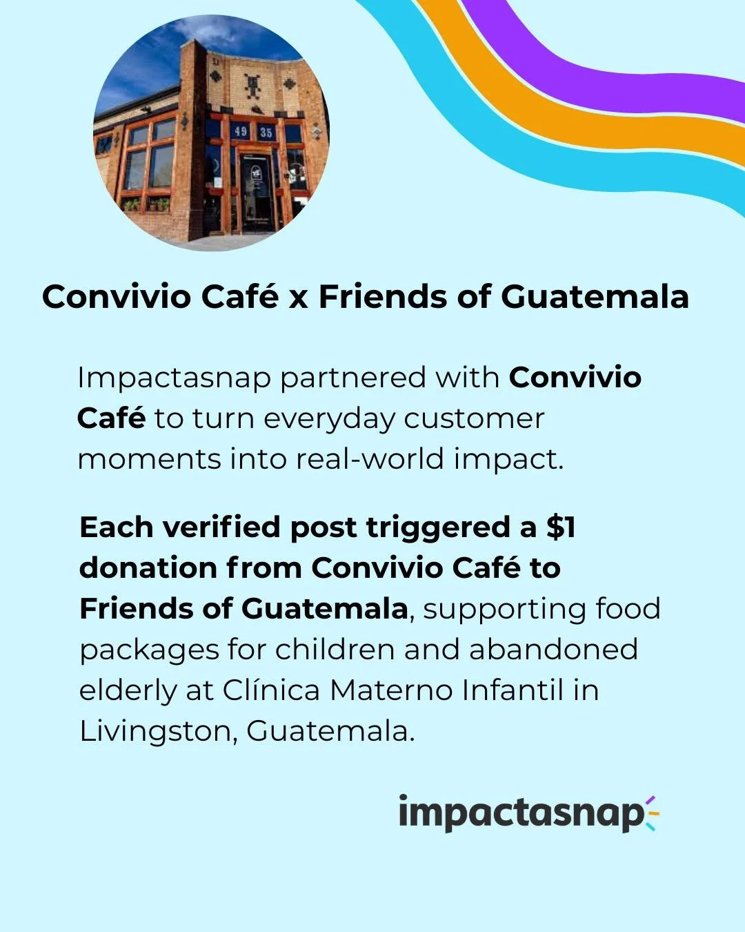 Celebrating Impact! 

The @convivio_cafe_co x @friendsofguatemala.yab campaign ran for one week and was designed to be simple, joyful, and accessible. Customers were invited to post a photo or reel of their favorite Convivio Caf&eacute; drink or merc