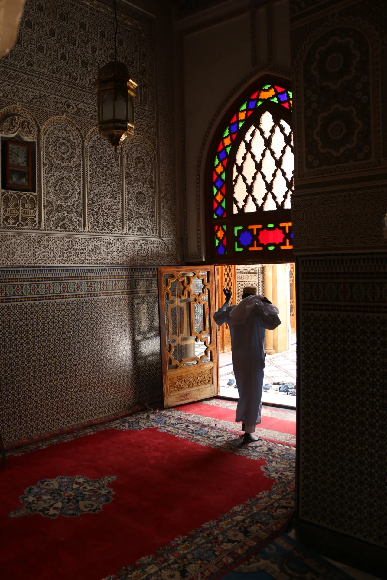 Looking into a mosque.  Fes, Morocco