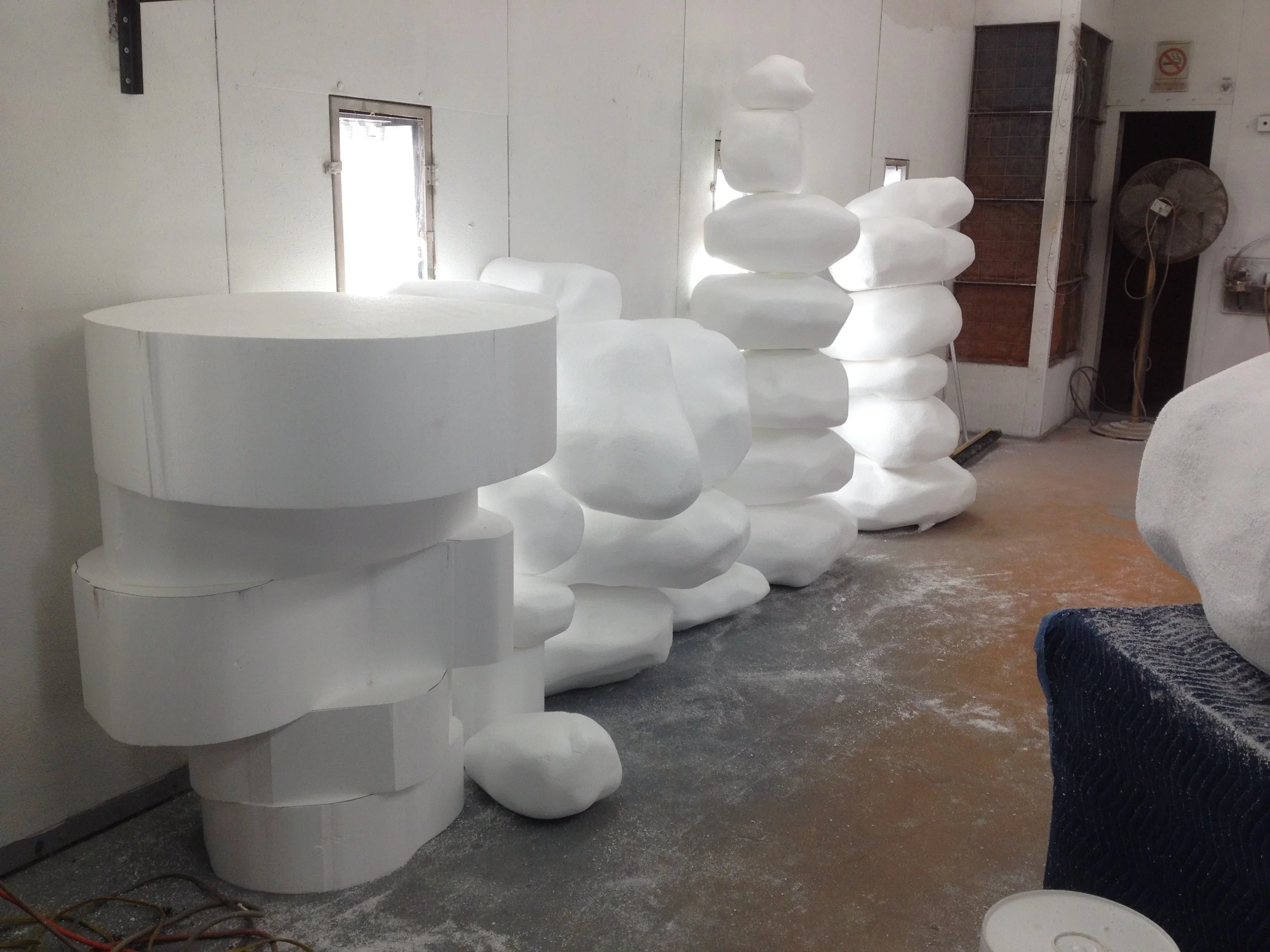 Prop fabrication - scenic paint for event - in process