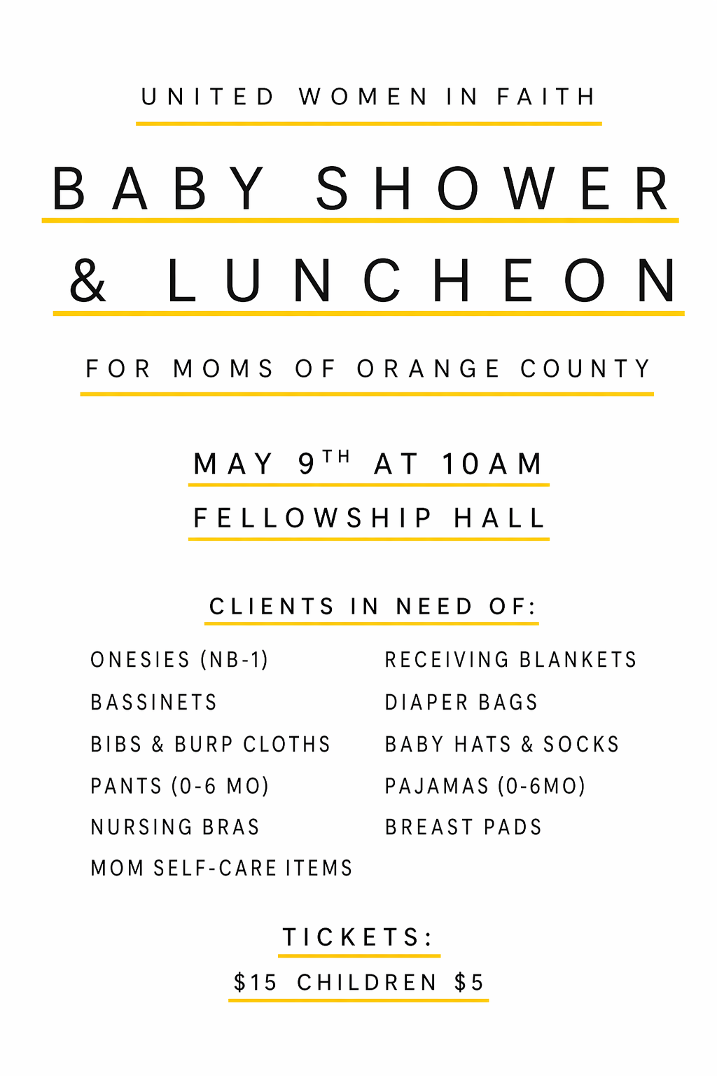 UNITED WOMEN IN FAITH BABY SHOWER &amp; LUNCHEON