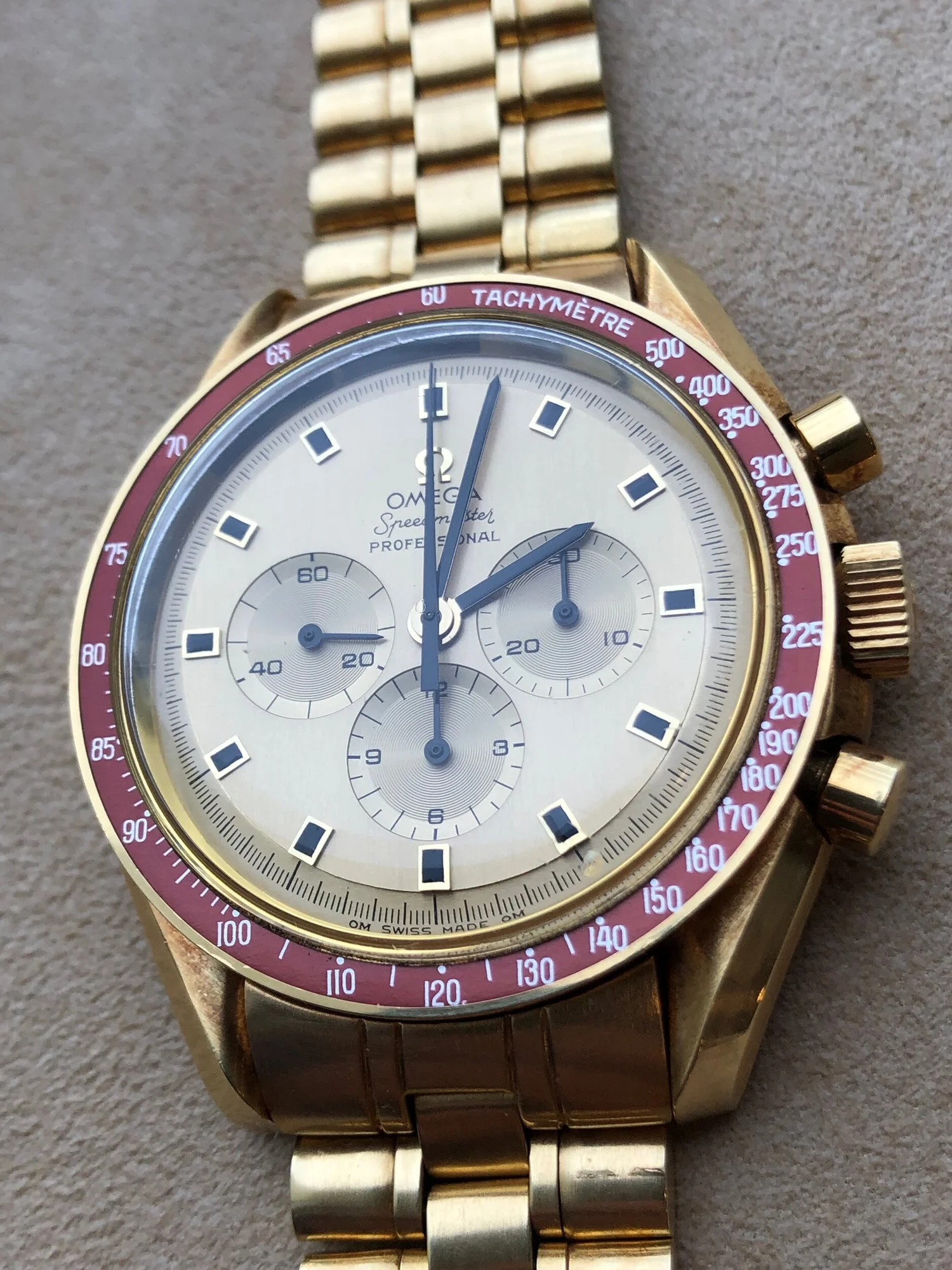1969 omega Speedmaster BA 145.022 69 18kt Yellow Gold Apollo XI ISRINGTIME
