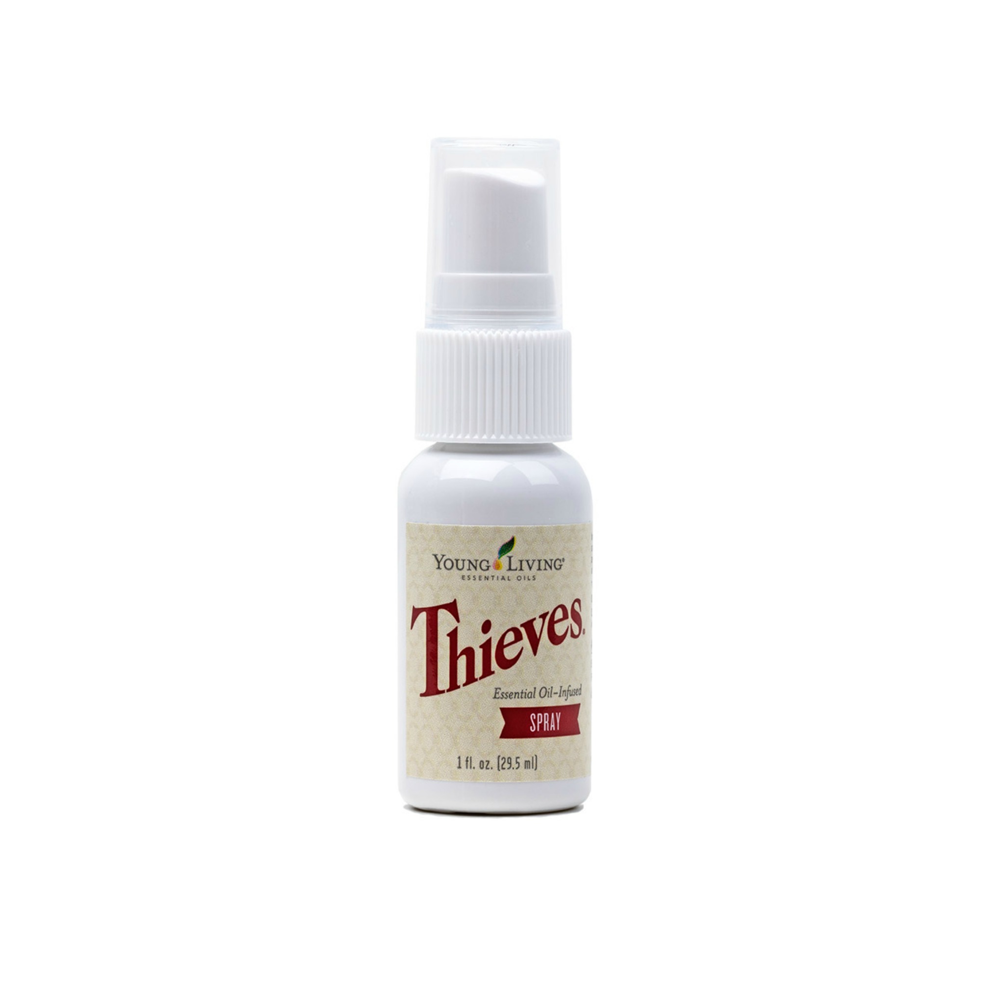 THIEVES SPRAY This portable spray is perfect to take with you on the go. Spray this on your grocery cart, airplane seat, bathroom door handle, or restaurant high chair. Cleans without chemicals! Click here to read more extensively on this product.