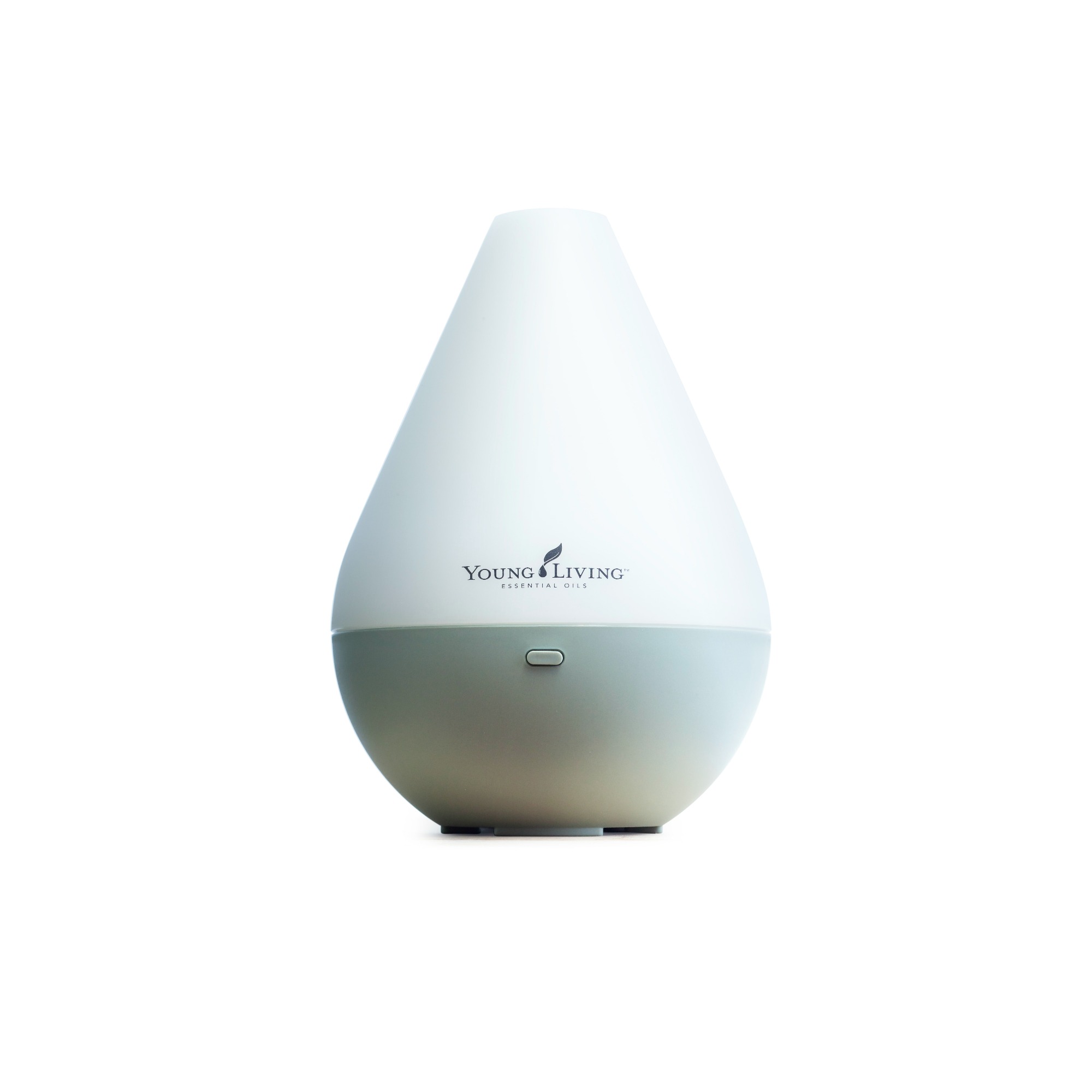 DEWDROP DIFFUSER Inspired by the purity and elegance of a drop of morning dew, this diffuser functions as a humidifier, atomizer, and aroma diffuser. Custom designed with up to four hours of continuous-run diffusion, automatic shutoff, and ambient light control. Comes with a 5ml bottle of Tangerine and Peppermint essential oils. Click here to learn more about this product.