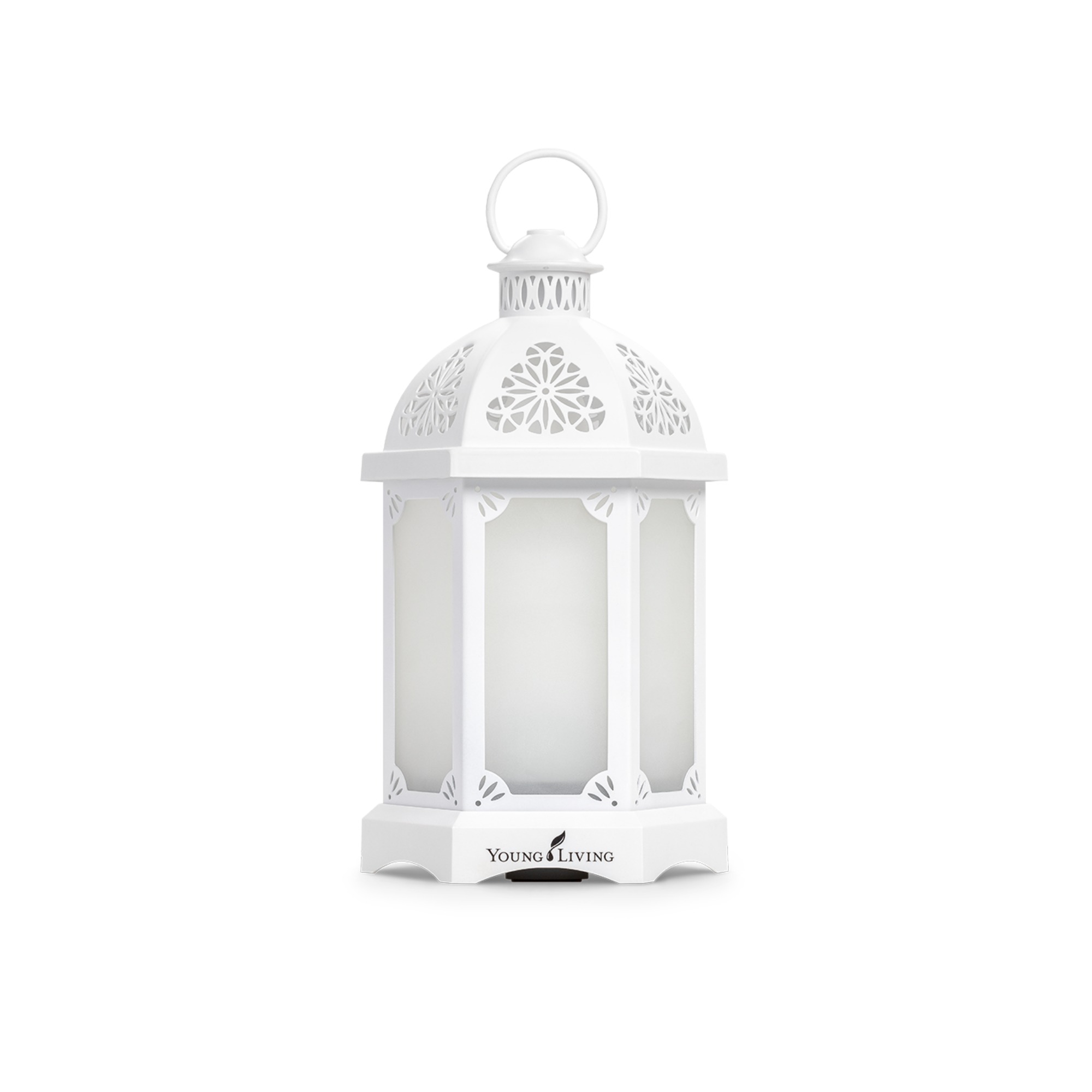 LANTERN DIFFUSER This diffuser is designed to be an elegant centerpiece or a beautiful statement piece in your home. Comes in two colors, white and charcoal. Offers longer run times, multiple diffusion settings, along with 11 LED colored light options, including an alluring candle-like flicker mode. Comes with a 5ml bottle of Tangerine and Peppermint essential oils. Click here to learn more about this product.