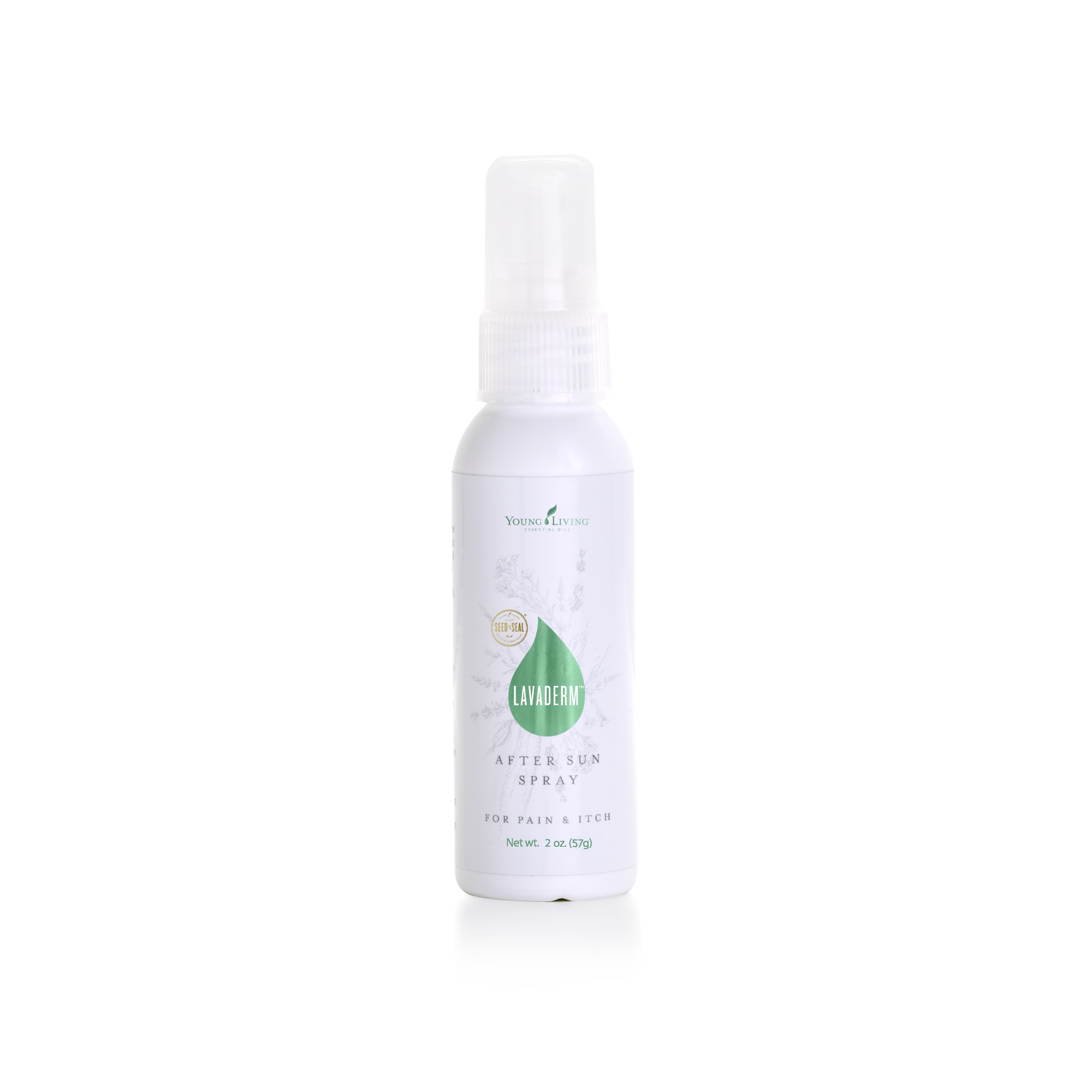 LAVADERM AFTER-SUN SPRAY This naturally derived after-sun spray offers temporary relief from the pain and itching of minor burns, minor cuts, sunburns, scrapes, insect bites, and minor skin irritations. It soothes and cools the skin, and has moisturizing qualities from ingredients such as aloe, Lavender essential oil, and Helichrysum essential oil, which also helps prevent peeling. Click here to learn more about this product.