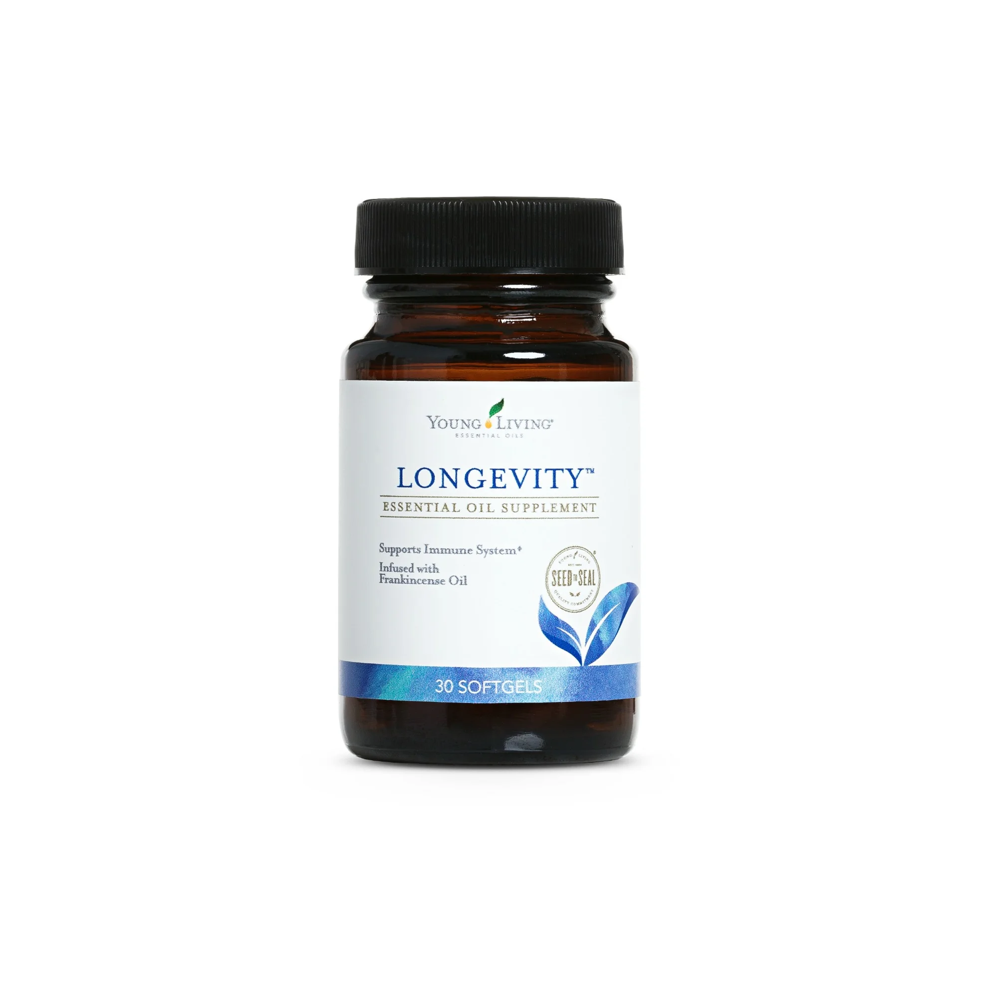 LONGEVITY Longevity is a supplement that contains four therapeutic essential oils, and has an antioxidant value of over one million which is 1,000 times higher than strawberries. Take daily to strengthen the body’s systems to prevent the damaging effects of aging, diet, and the environment. It protects DHA levels, a nutrient that supports brain function and cardiovascular health, promotes healthy cell regeneration, and supports liver and immune function. Available in a bottle containing 30 liquid softgels. Click here to learn more about this product.