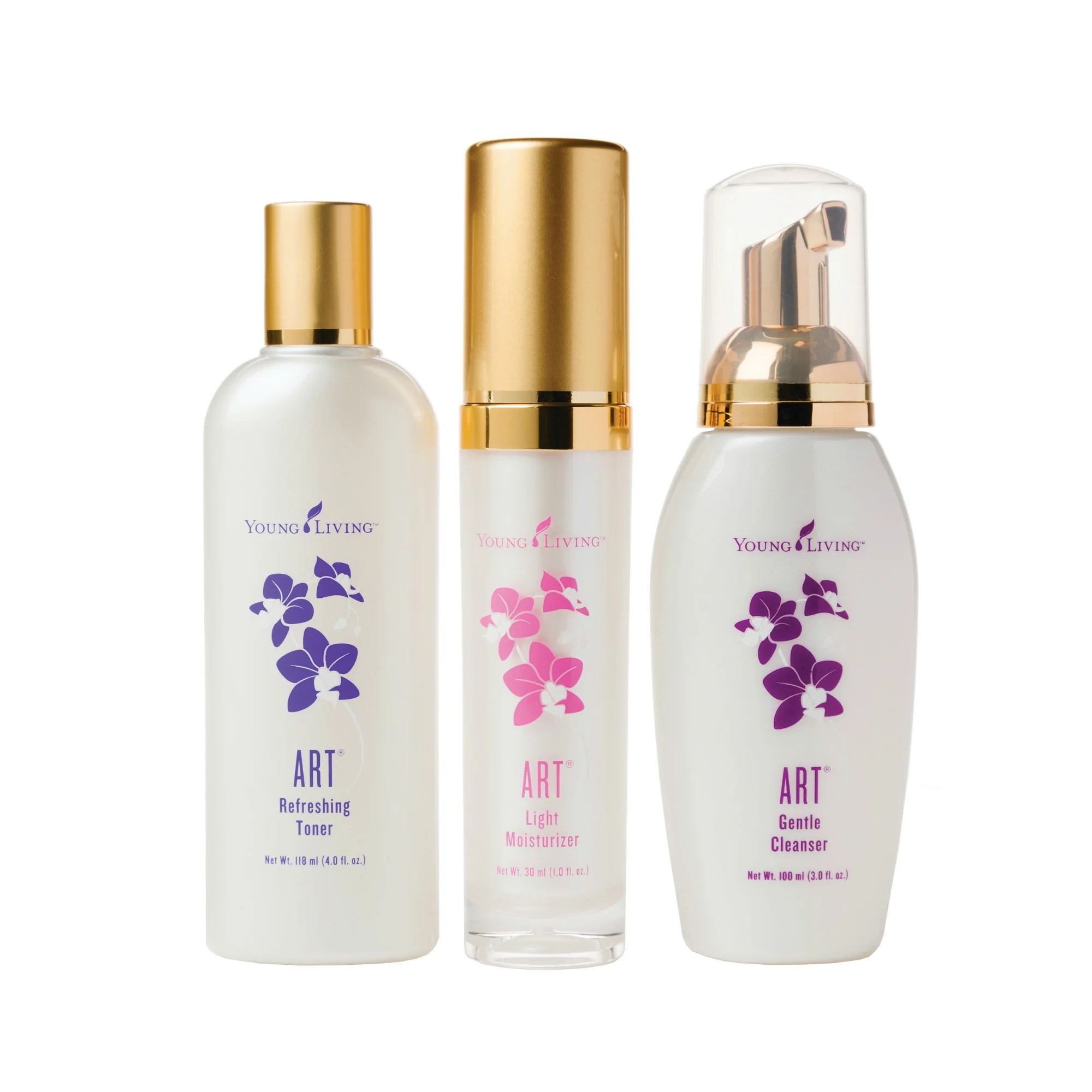 ART SKINCARE SYSTEM The ART Skin Care System safely and effectively cleanses, tones, and moisturizes your face to bring out your natural and inherent beauty. It includes 1 Light Moisturizer, 1 Refreshing Toner, and 1 Gentle Cleanser. This trio is a perfect way to ditch all of your chemically filled skin care products with a natural option instead. Click here to learn more about this product.
