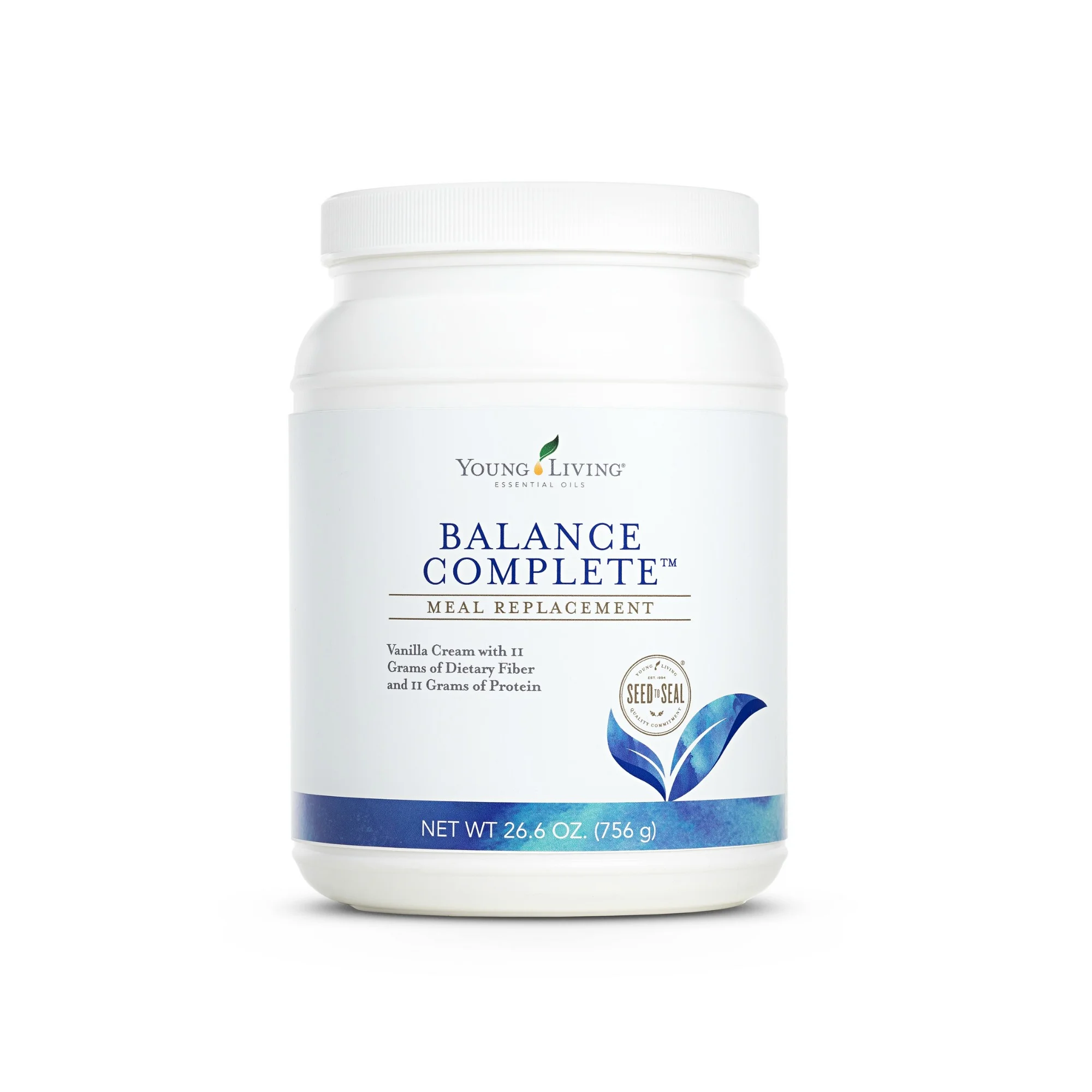 BALANCE COMPLETE Balance Complete™ is a super-food-based meal replacement that is both a powerful nutritive energizer and a cleanser. Offering the benefits of Ningxia wolfberry powder, brown rice bran, barley grass, extra virgin coconut oil, aloe vera, cinnamon powder, and a premium whey protein blend, Balance Complete is high in fiber, high in protein, and contains the good fats, enzymes, vitamins, and minerals needed for a nutritionally dynamic meal. Balance Complete also features Young Living's proprietary V-Fiber™ blend, which supplies an amazing 11 grams of fiber per serving, absorbs toxins, and satisfies the appetite while balancing the body's essential requirements. Click here to learn more about this product.