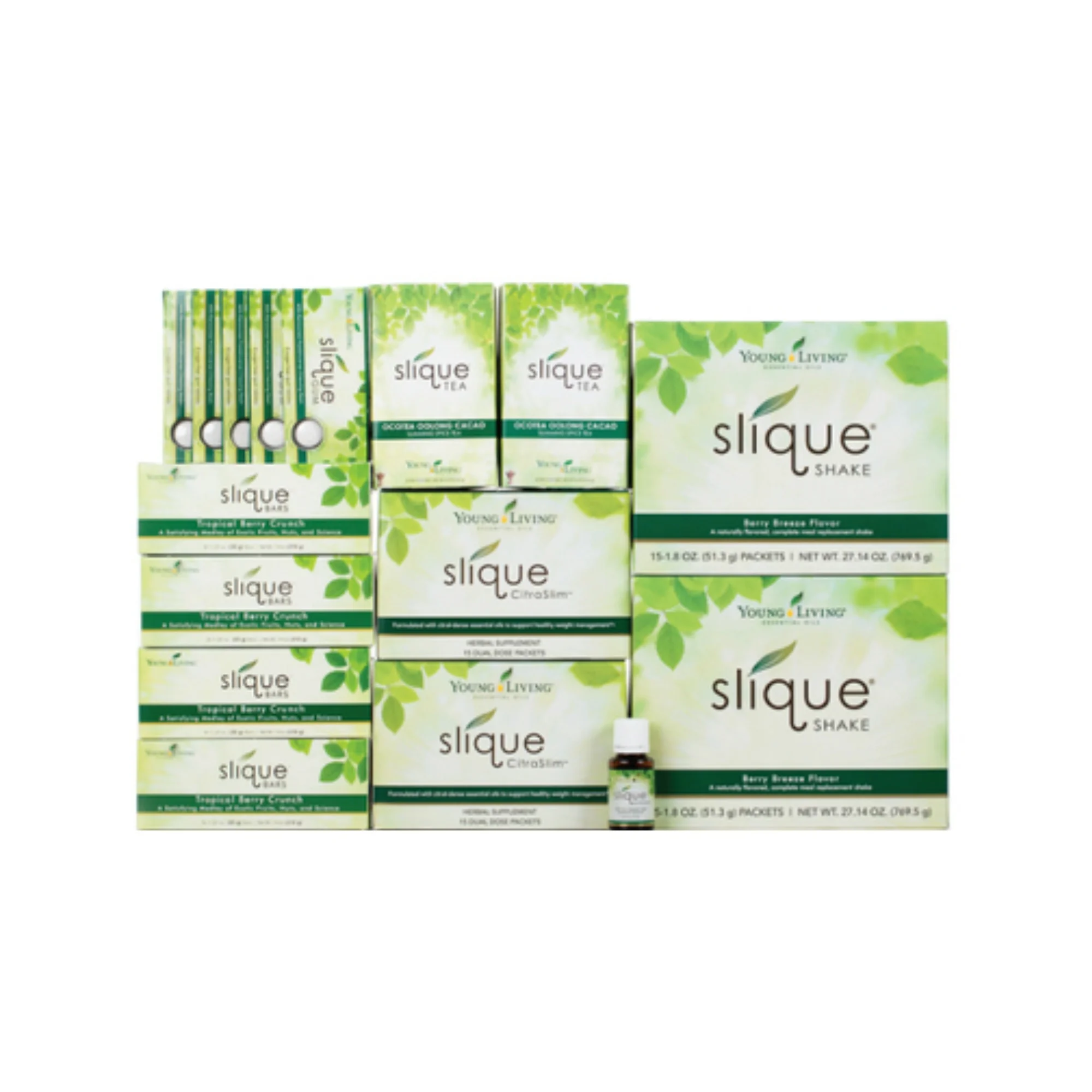 SLIQUE COMPLETE The ultimate collection for healthy weight management and optimal nutritional support, Slique® Complete is the best way to meet your weight-loss goals when combined with a healthy diet and increased exercise! This pack combines the benefits of the Slique® Shake meal replacement with the fat-burning benefits of Slique® CitraSlim™. Slique Complete includes: (2) Slique® Shake (30-Day Supply) (2) Slique Tea, 25 ct. (2) Slique CitraSlim™ (30-Day Supply) (5) Slique Gum, 8 ct (1) Slique Essence (4) Slique Bars, 6 pk Scroll down to learn more about each product individually. Click here to learn more about this product.