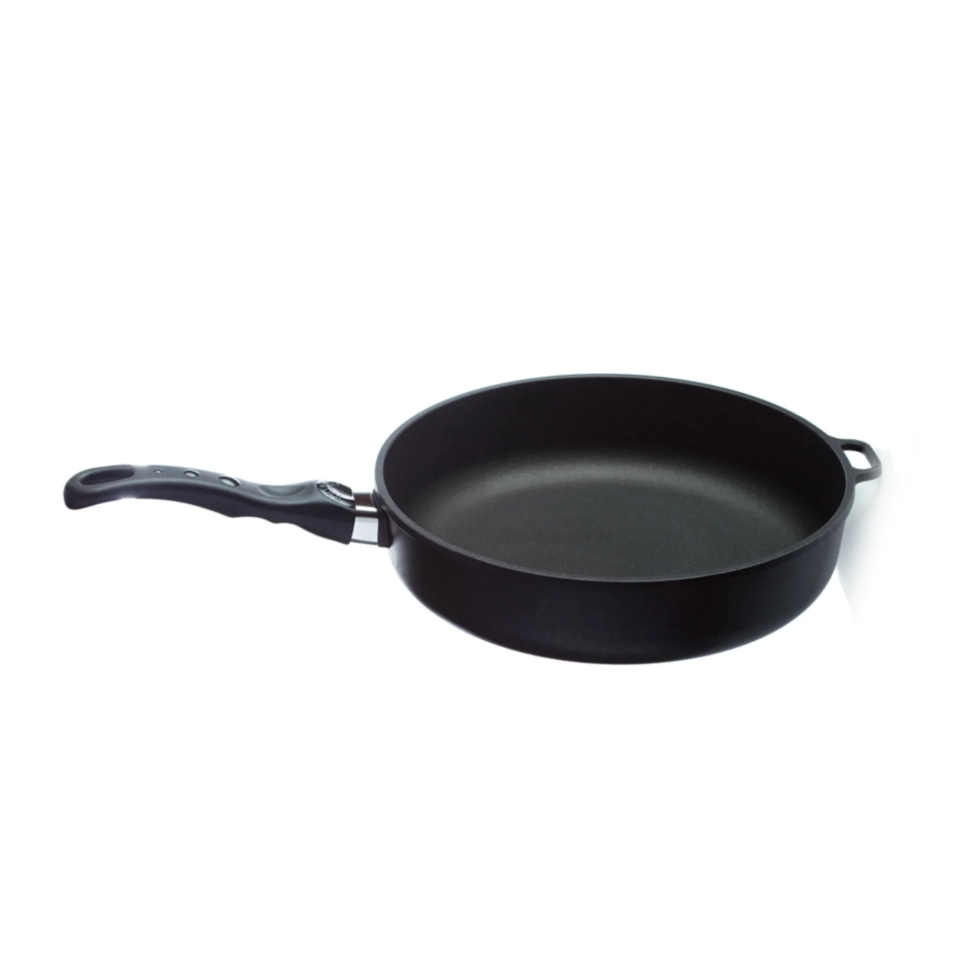 HIGH RIM FRYING PAN 28x7 This deep set 28x7cm size is great for cooking medium to larger sized dishes. Young Living's titanium pans are premium cookware products that cook evenly without sticking, won't warp or lose their shape, and don't have Teflon coating. The titanium coating allows you to cook with little or no fat and is non-porous. The bases are made of cast aluminum, which conducts heat seven times faster than iron or steel. The patented handles have no screws or rivets to loosen and fall off. All handles, lids, and knobs are ovenproof up to 500° F. Click here to learn more about this product.