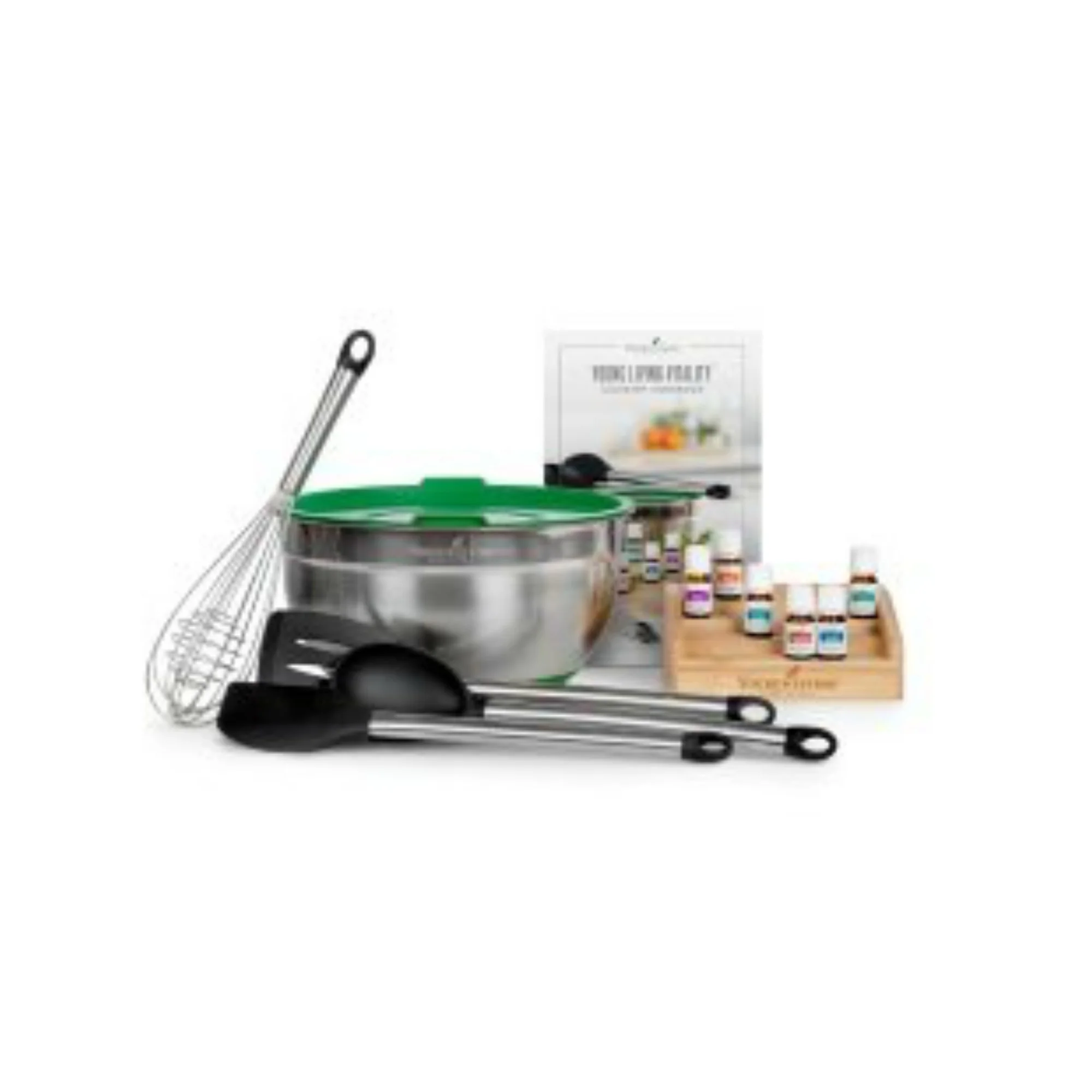 VITALITY CULINARY KIT Discover bright and diverse flavors with the Young Living Vitality Culinary Kit! This collection is your passport to a world of flavor, with six of our most popular Vitality oils. Start infusing your recipes with the taste of citrus, floral, mint, and herbal hardiness. The kit also features a collection of Young Living-branded kitchen utensils and tools, so your kitchen transformation can truly be complete! The Vitality Culinary Cookbook features recipes for every occasion, including Thai-style lettuce wraps, cheesy sweet potato bites, blueberry-lavender ice cream, and a host of delicious dishes and tantalizing treats. Click here to learn more about this set.