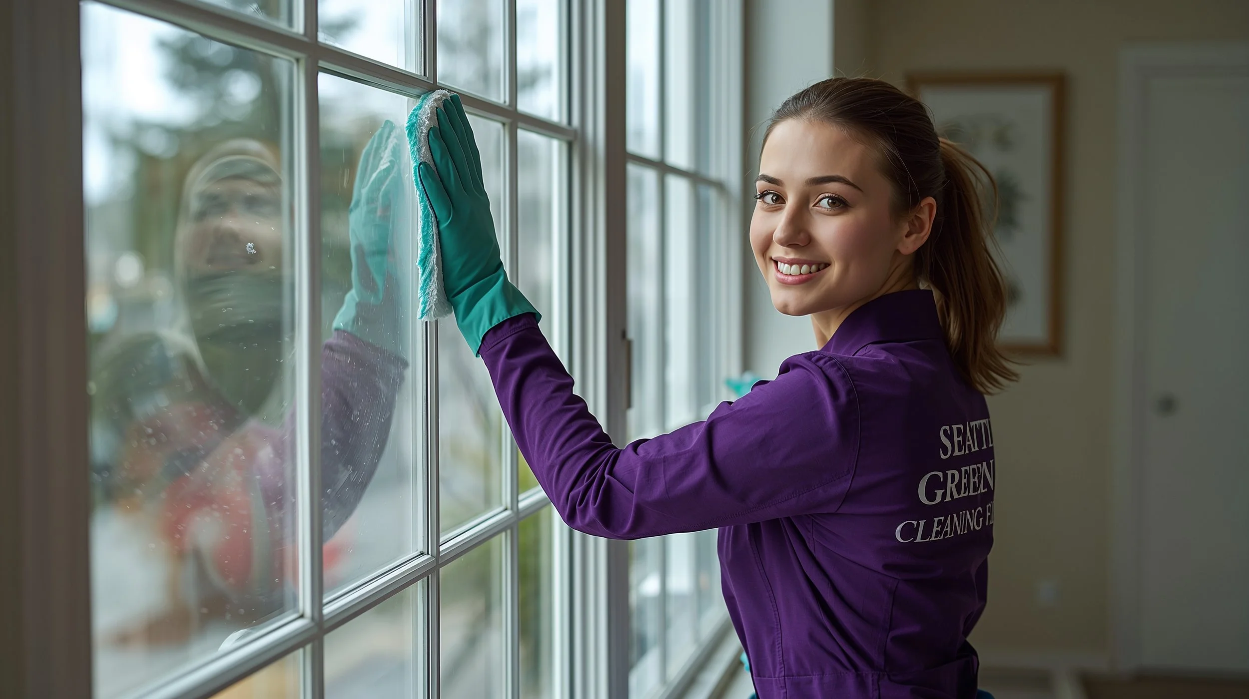 Seattle Green Cleaning Fairy providing professional window cleaning services in Arlington Washington