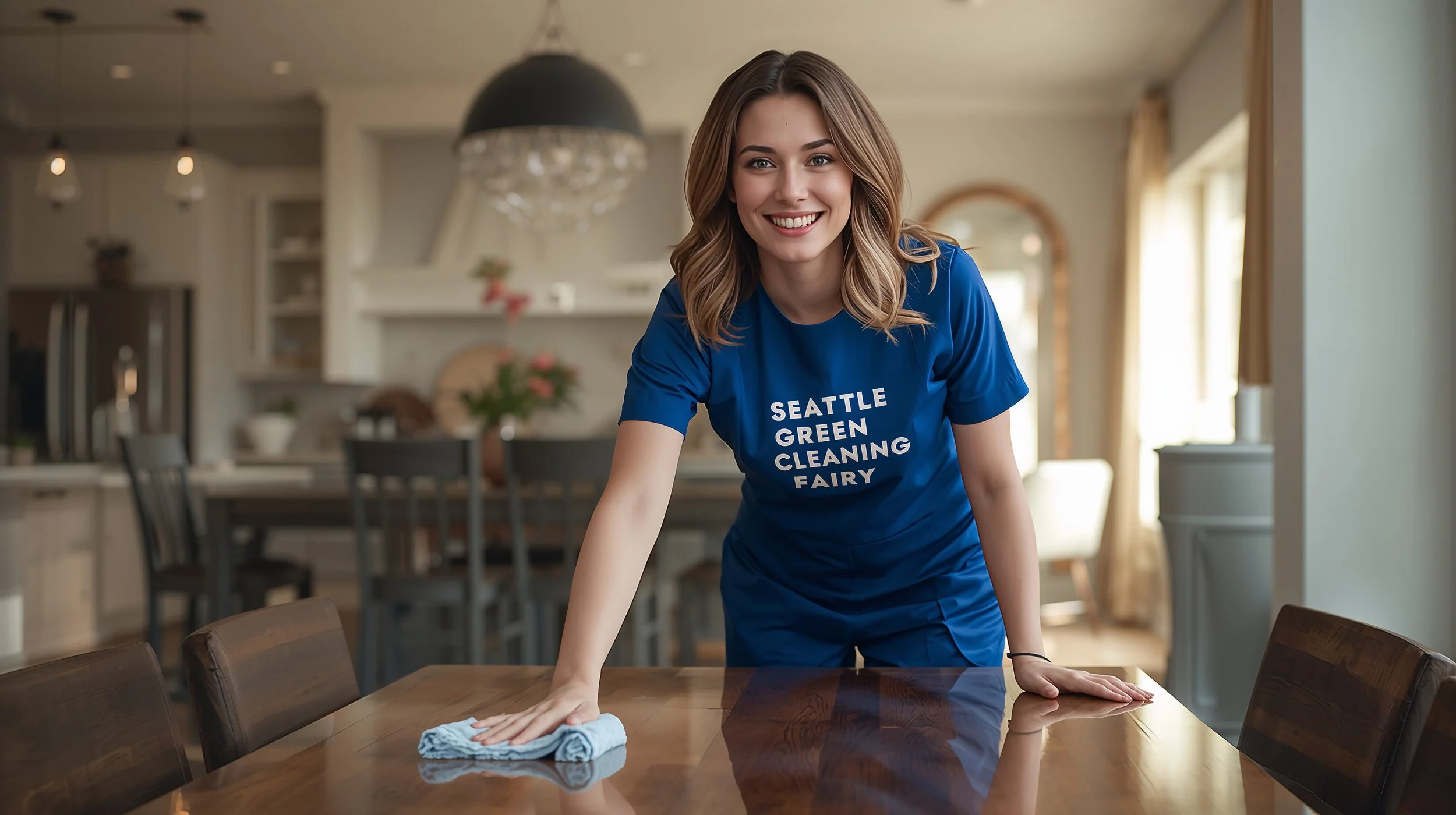 High-end dining room cleaning service in Ballard Seattle by Seattle Green Cleaning Fairy