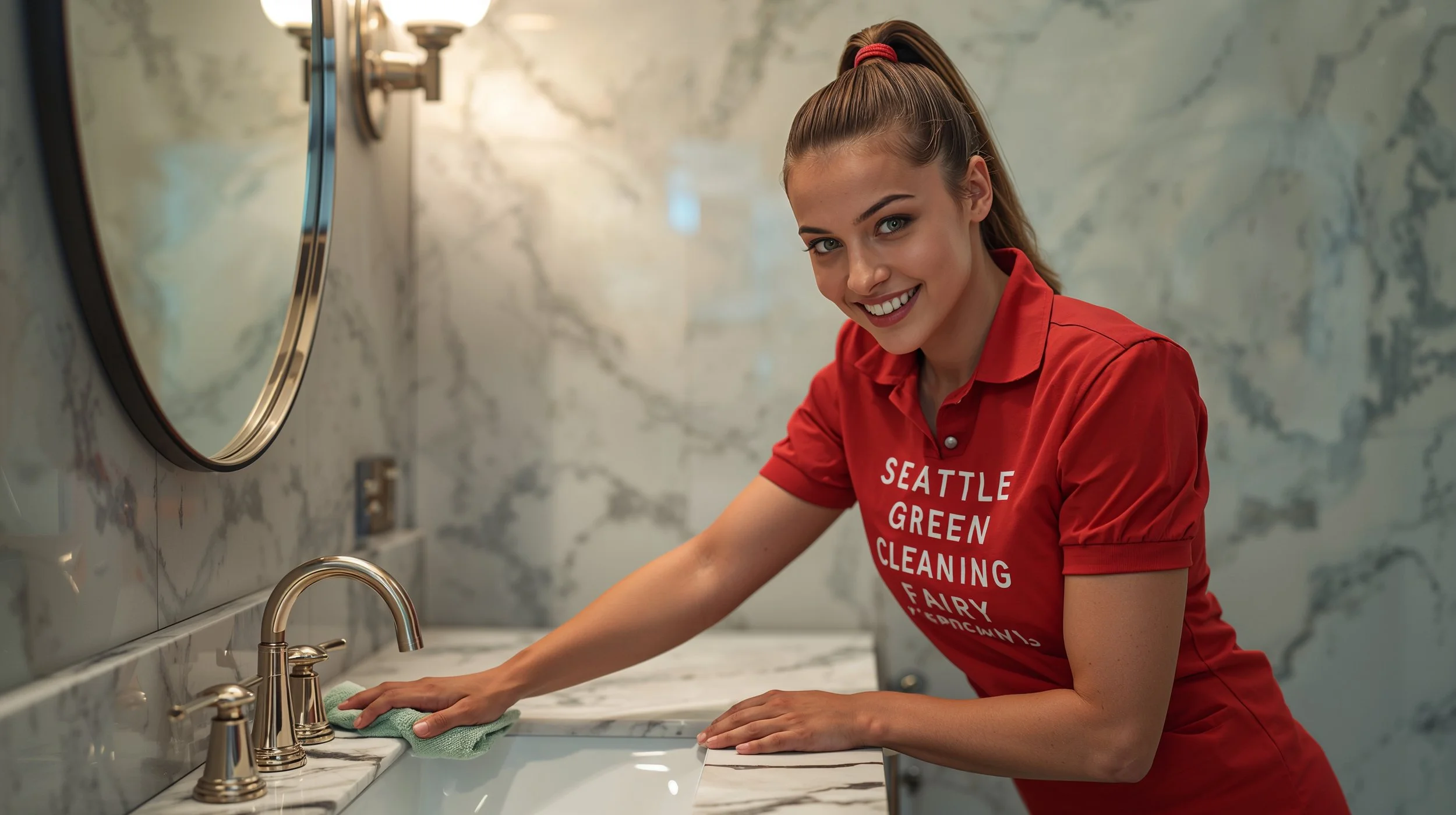 Bathroom vanity maid cleaning service in Seattle