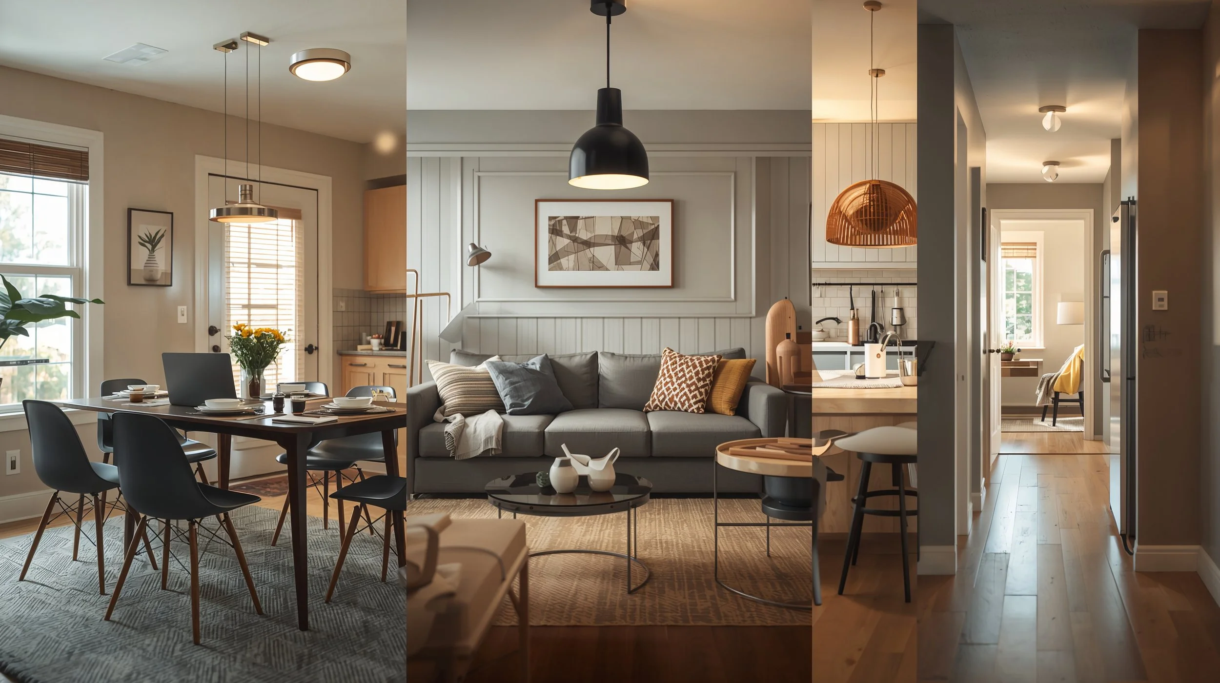 Bright and organized Seattle home interior showing clean kitchen, living room, and entryway representing a fresh start after house cleaning service