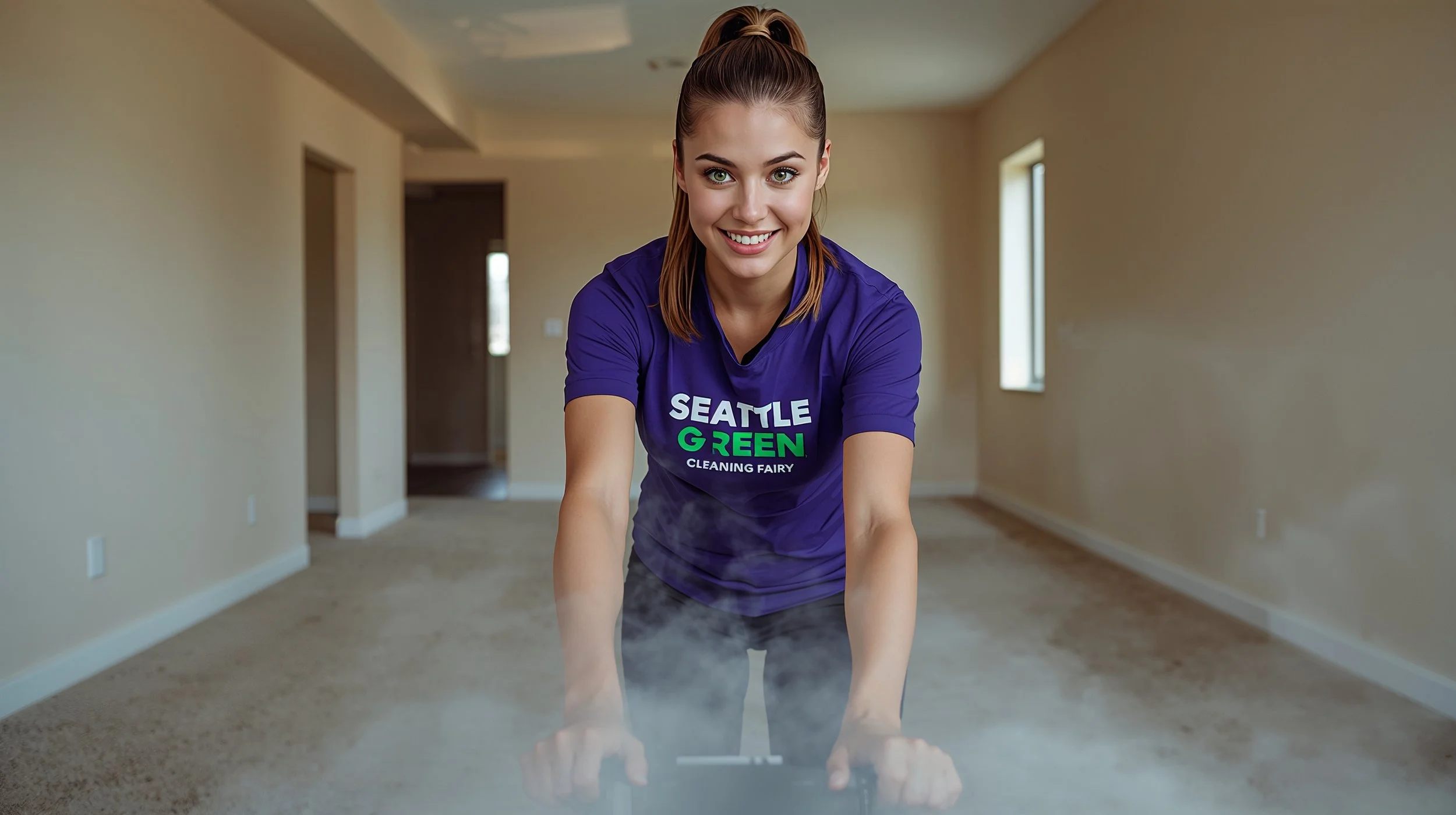 Carpet steam cleaning during end of tenancy service in Seattle