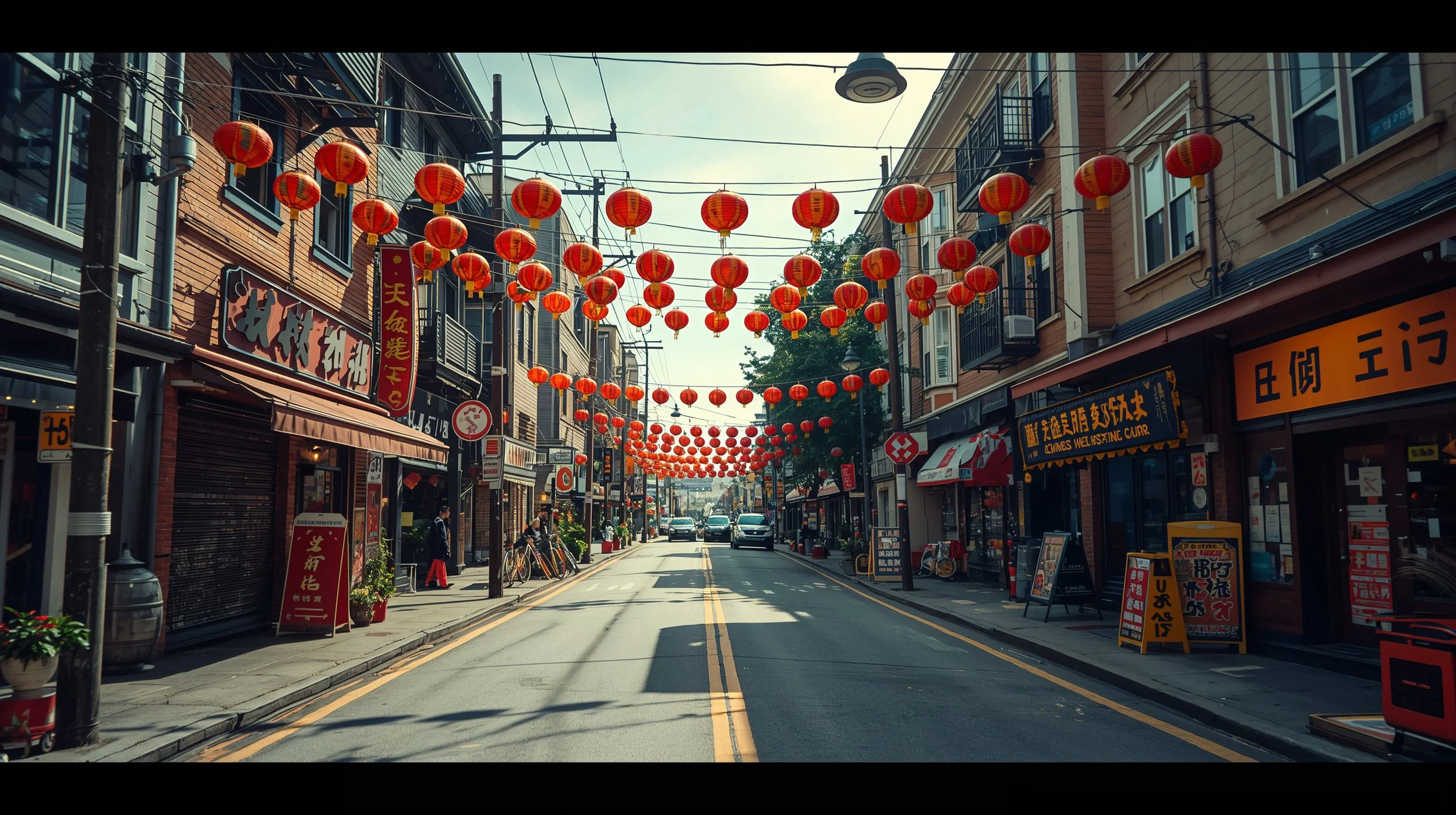Seattle Chinatown International District with lanterns and cultural street scene