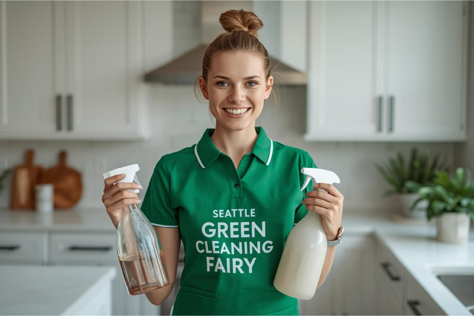Image of Seattle Green Cleaning Fairy using green cleaning products in Queen Anne