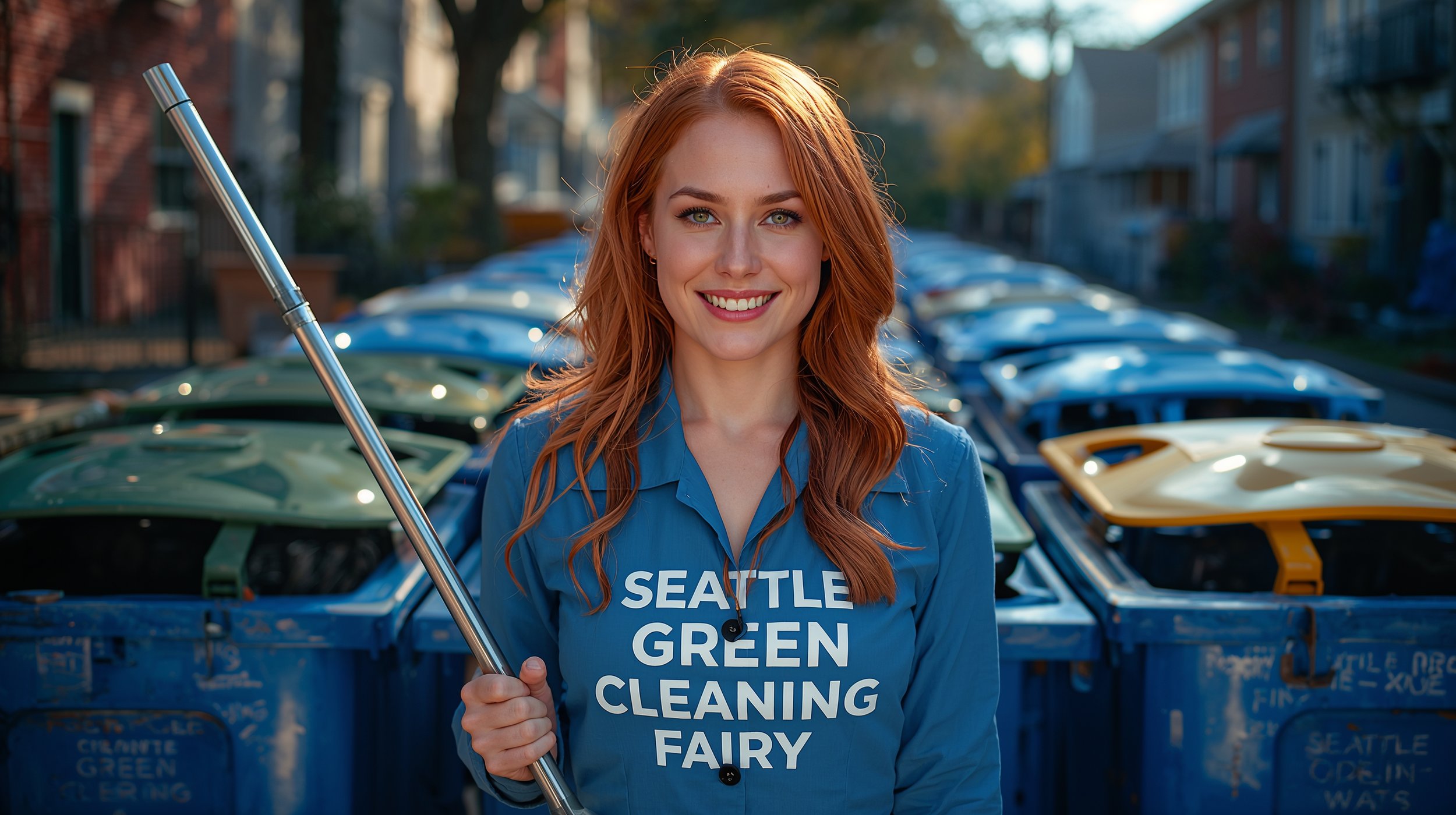 Professional garbage bin cleaning service in Seattle with visible sparkling results.