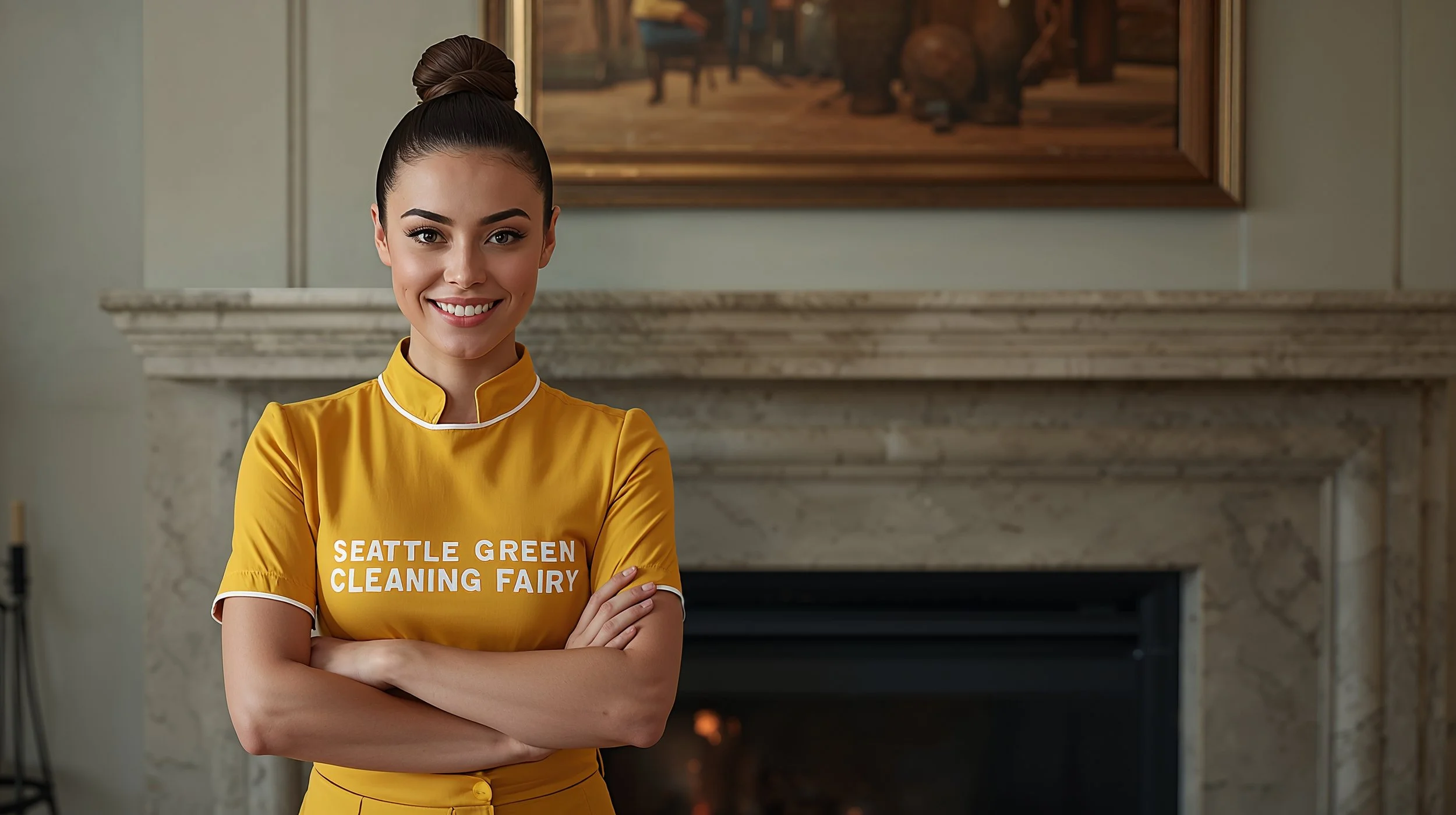 Luxury residential chimney cleaning service performed inside a Seattle home