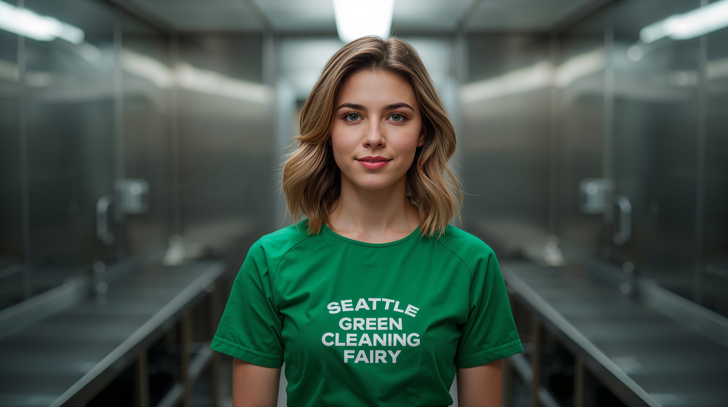 Professional cleaning contractor servicing industrial breakroom in Seattle