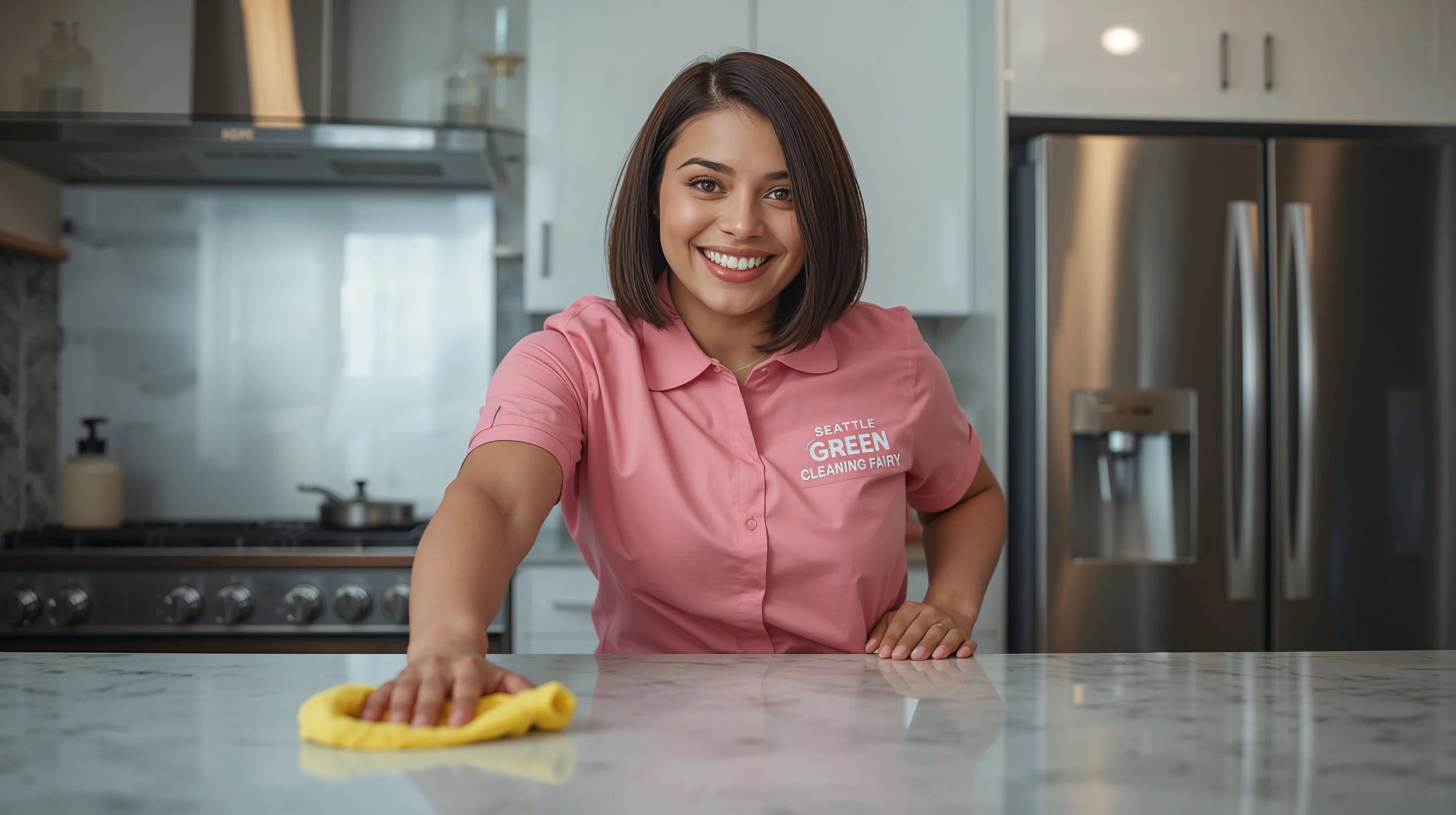 High-end Airbnb kitchen cleaning service in Seattle prepared for incoming guests