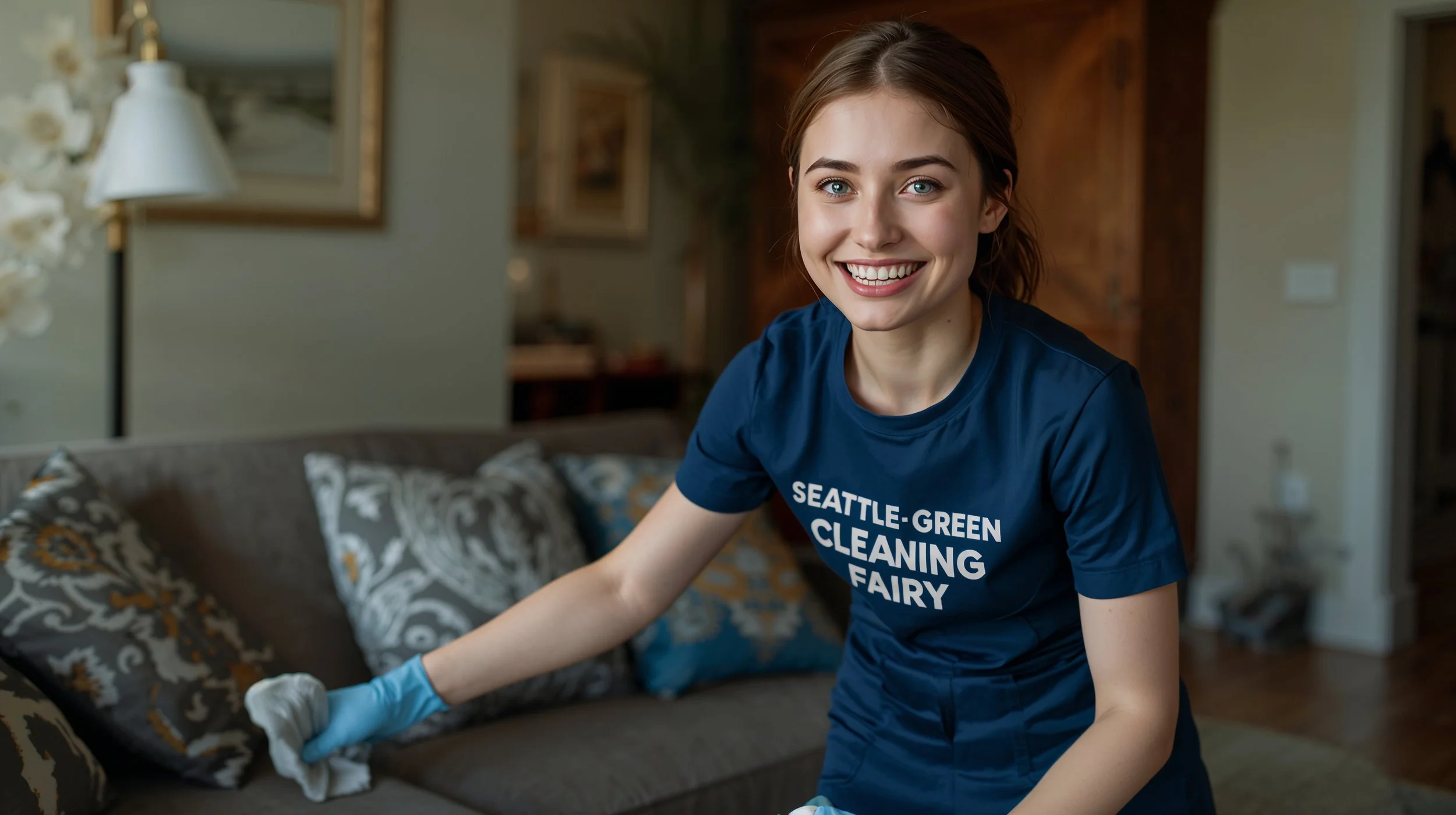 Upholstery cleaning service in Brighton Seattle by Seattle Green Cleaning Fairy