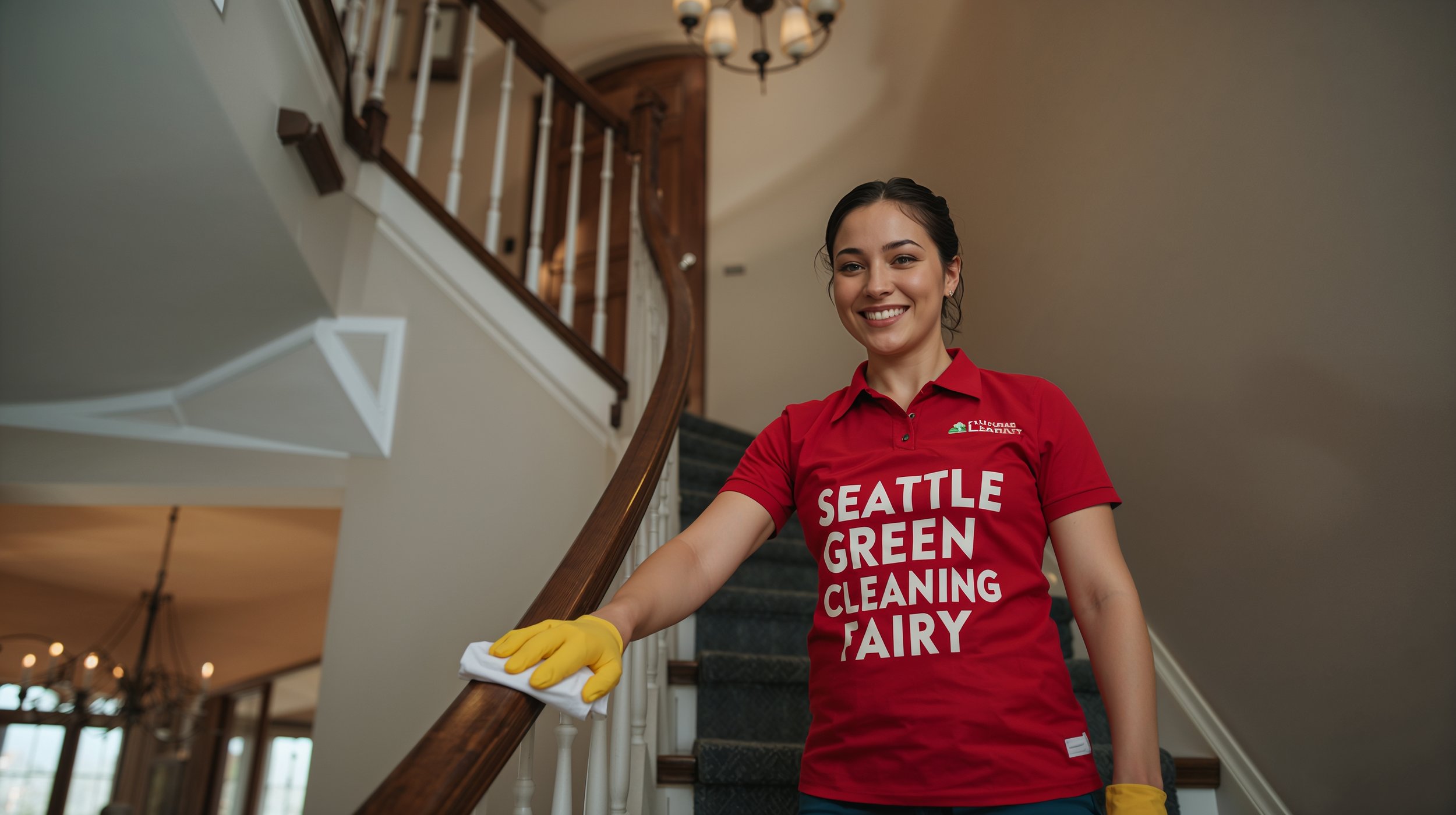 Arbor Heights Seattle staircase cleaning by Seattle Green Cleaning Fairy