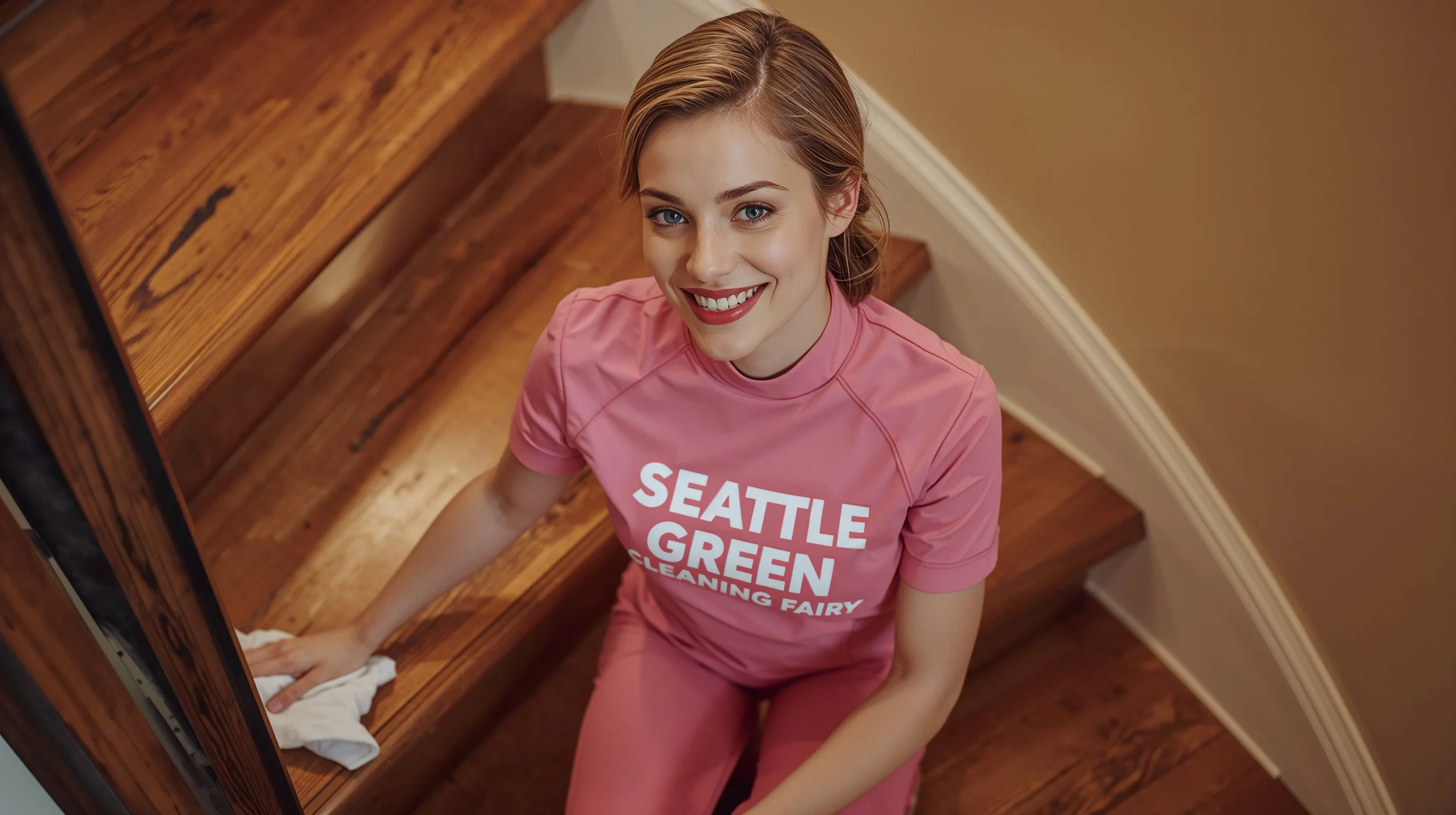 Professional hardwood staircase cleaning in Seattle